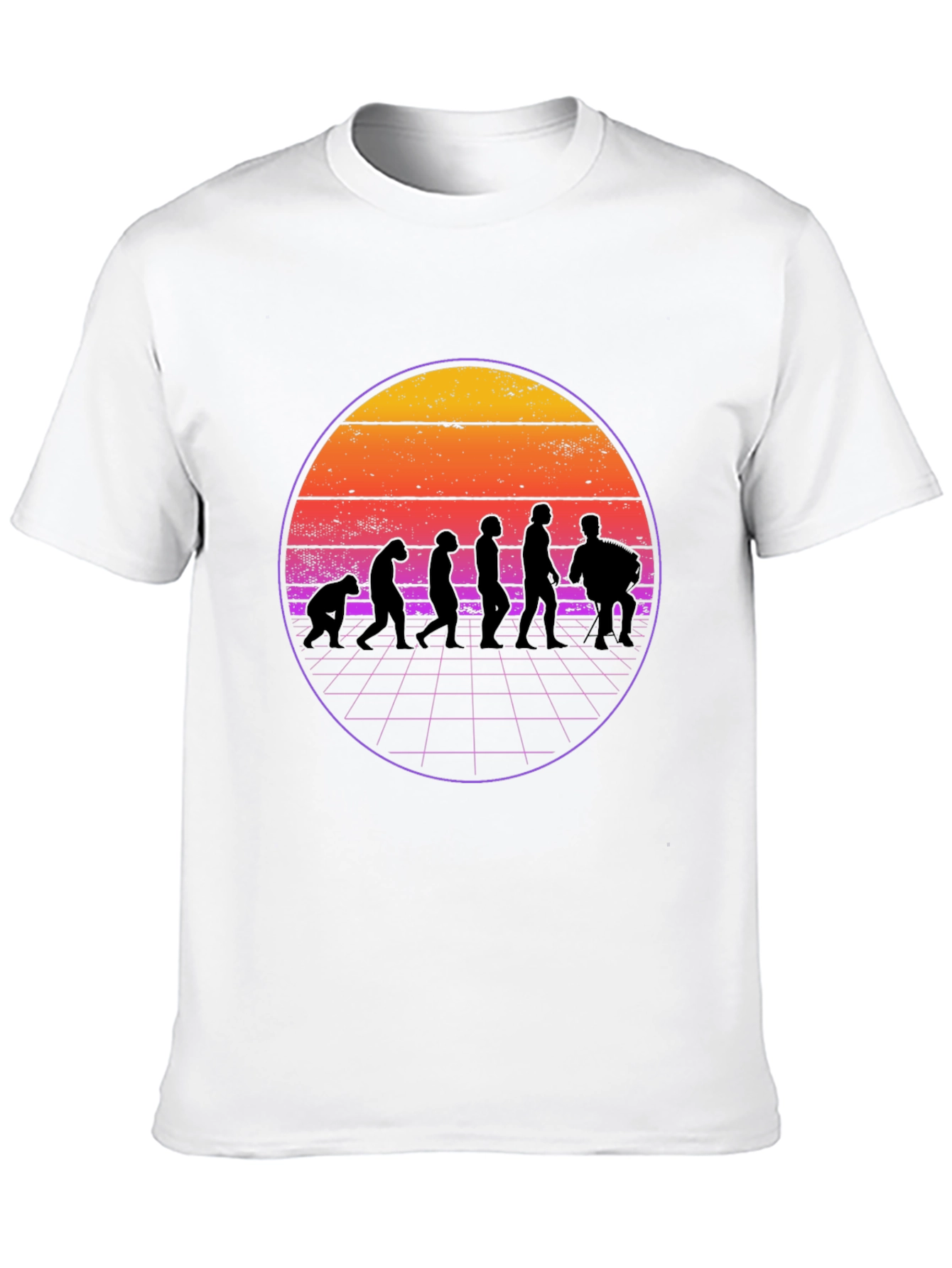 Retro Evolution T-Shirt - Mens Black Crew Neck Tee