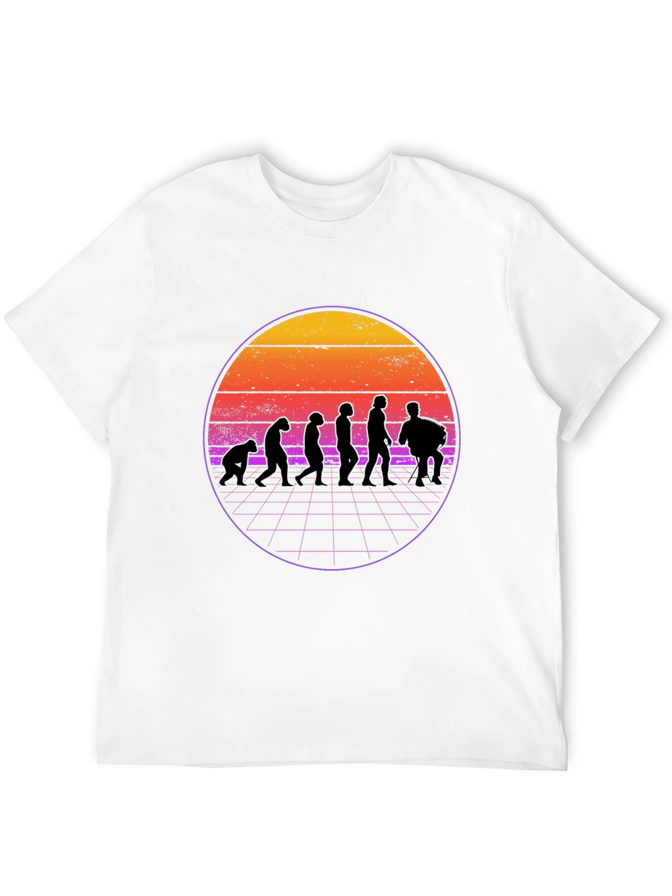Retro Evolution T-Shirt - Mens Black Crew Neck Tee