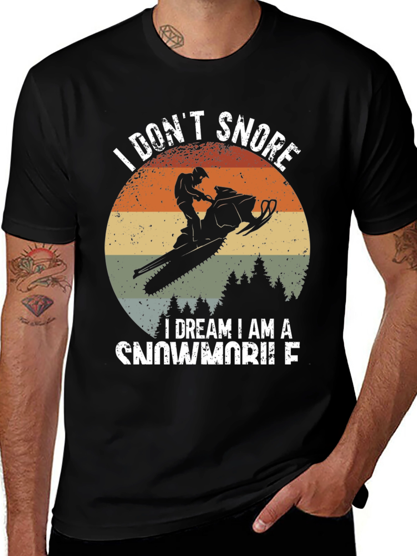 I Dont Snore Snowmobile Graphic Tee