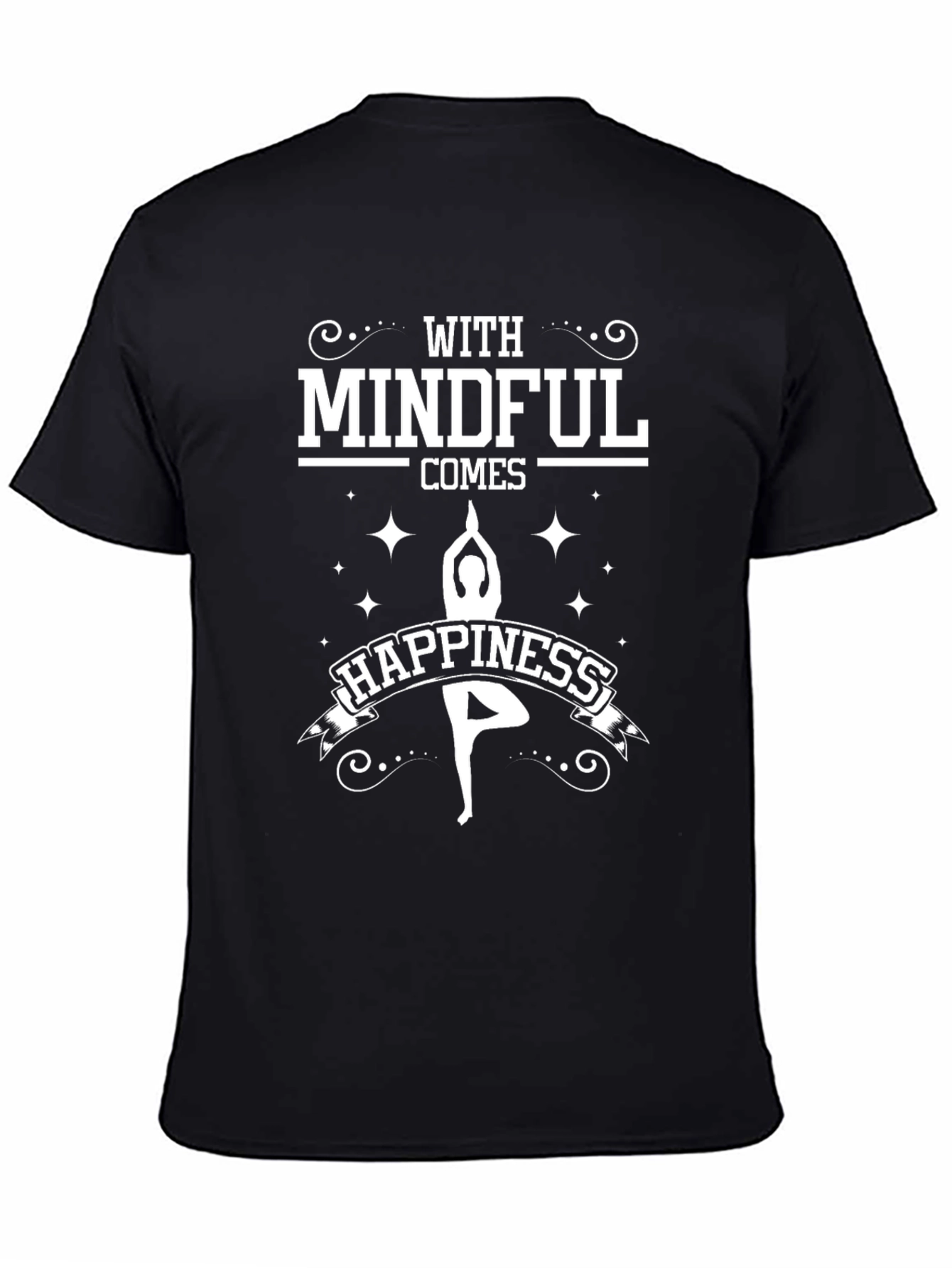 Mindful Happiness Graphic Tee - Yoga Lover Shirt