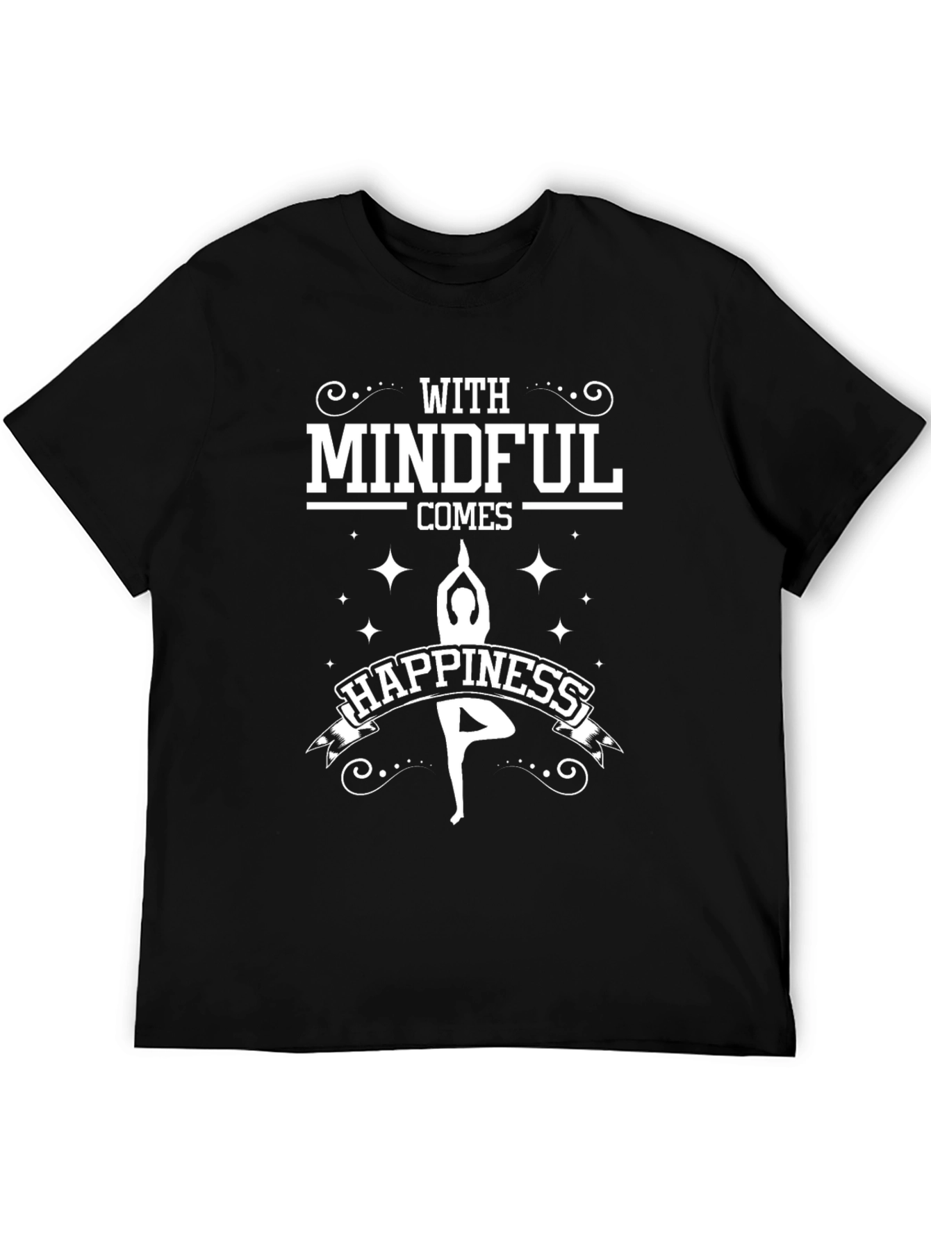 Mindful Happiness Graphic Tee - Yoga Lover Shirt