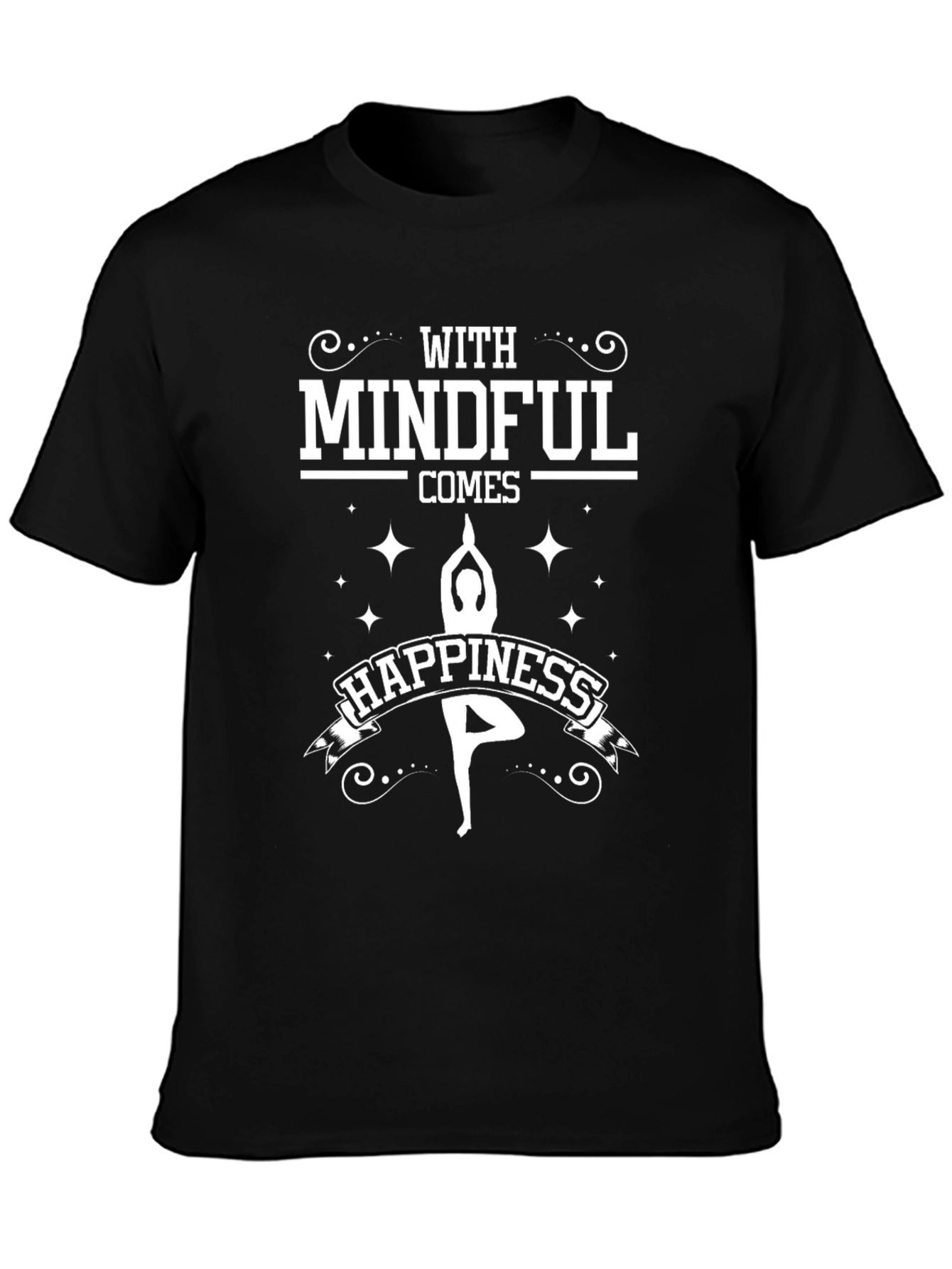 Mindful Happiness Graphic Tee - Yoga Lover Shirt