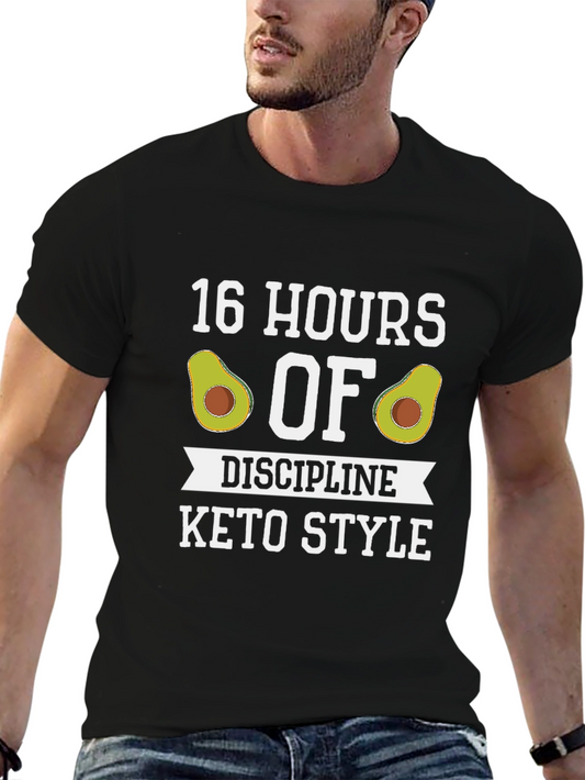 16 Hours of Discipline Keto Style Graphic T-Shirt