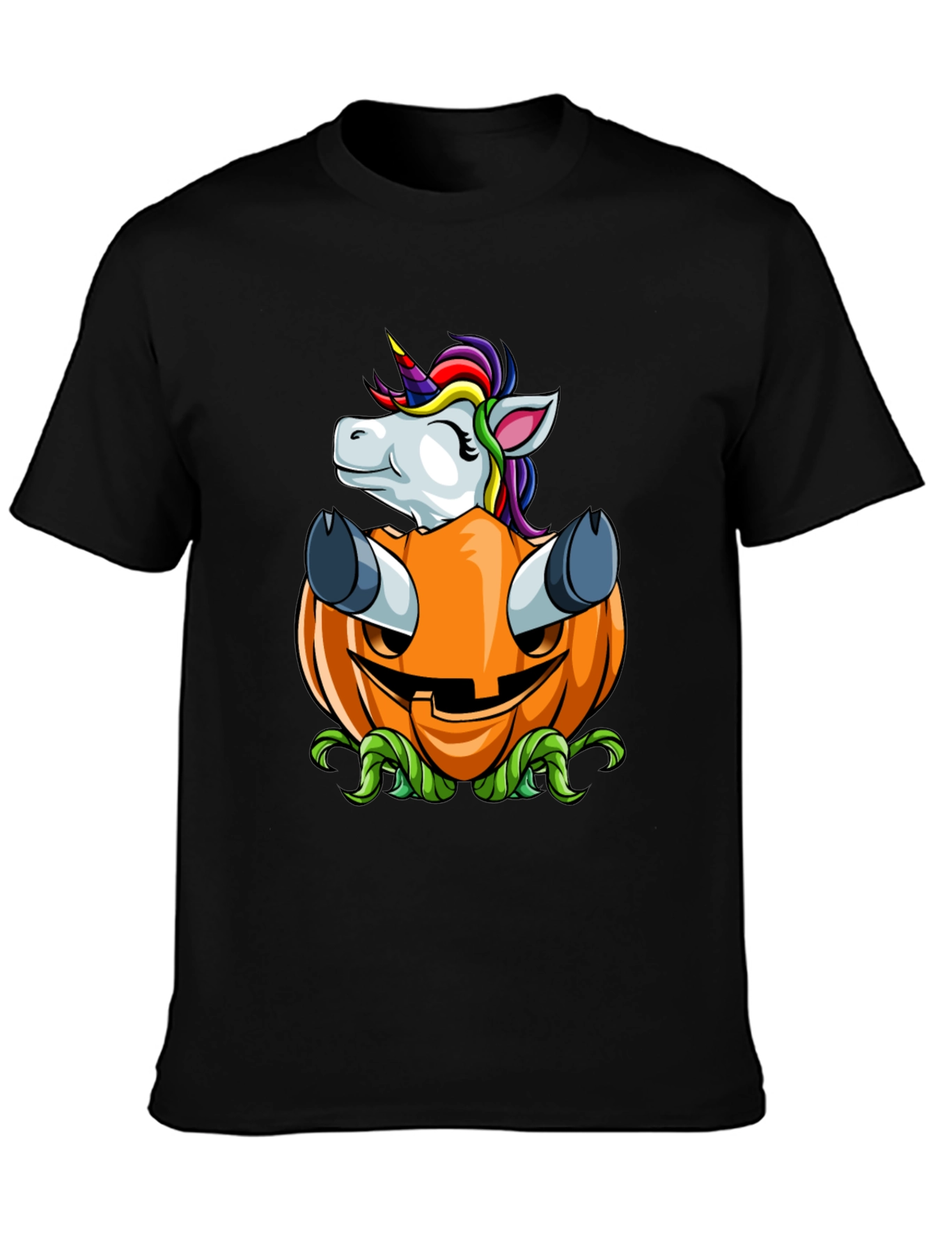 Unicorn in Pumpkin Halloween Graphic Tee