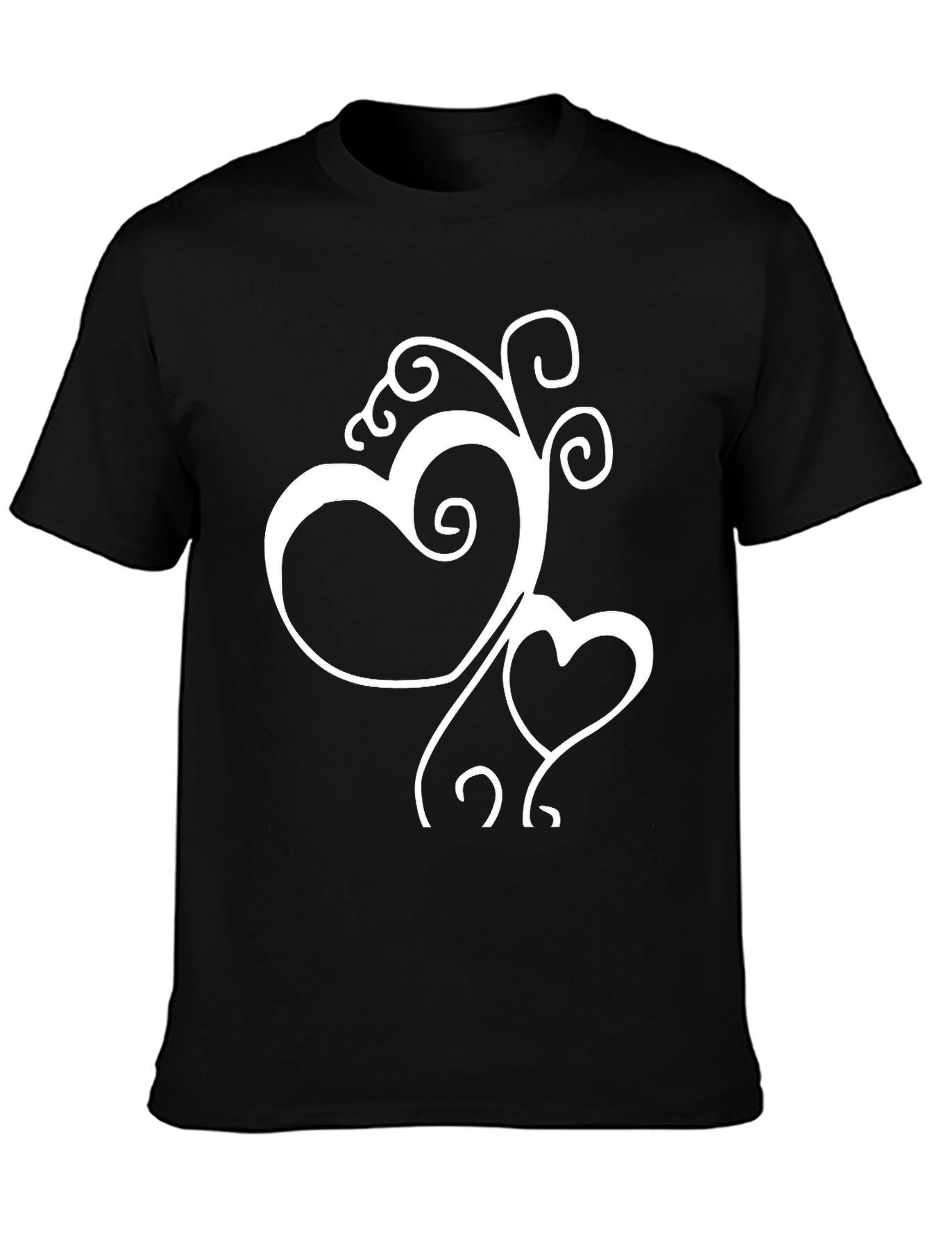 Heart Swirl Graphic Tee - Black Casual Shirt