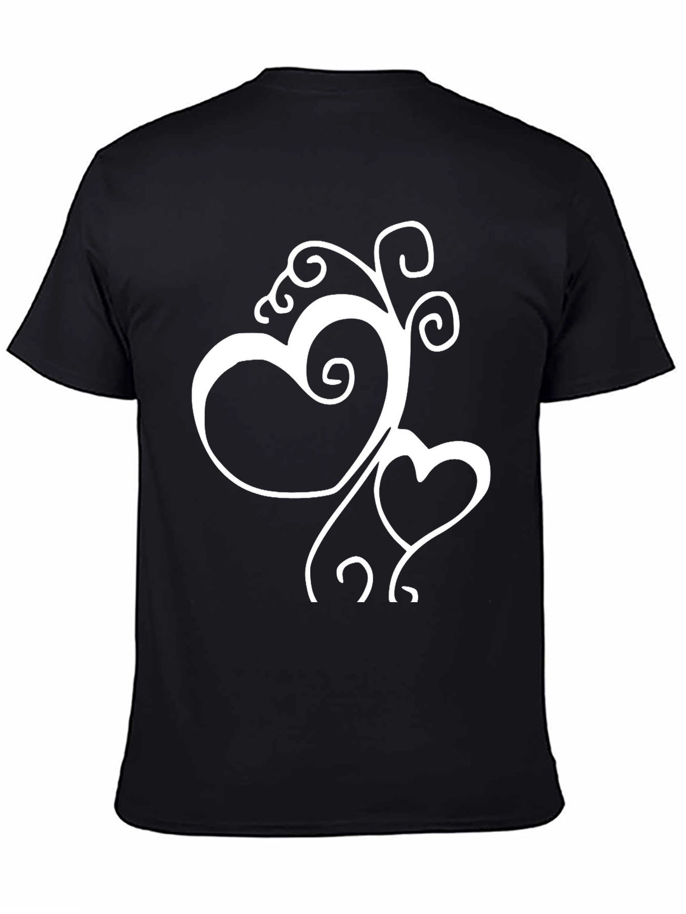 Heart Swirl Graphic Tee - Black Casual Shirt