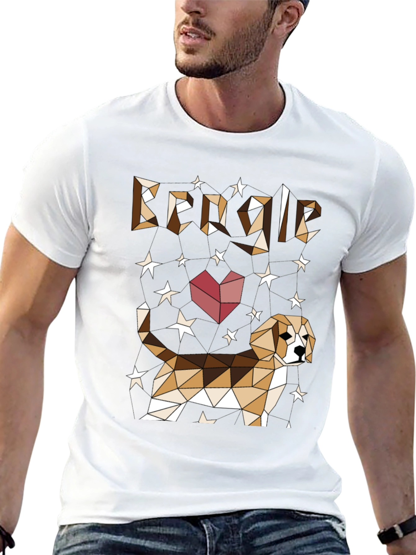 Geometric Beagle Dog Graphic T-Shirt