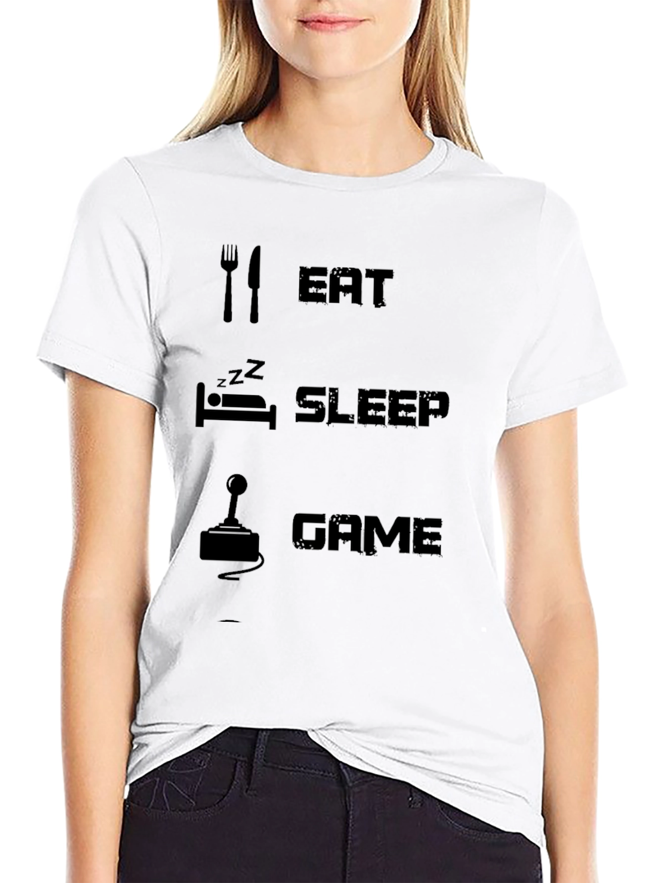 Eat Sleep Game Black T-Shirt