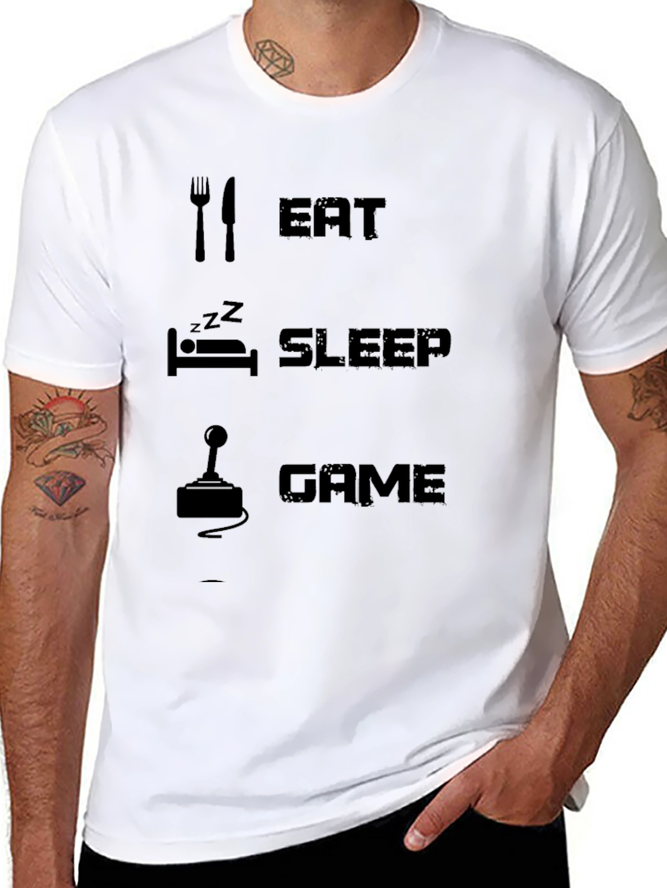 Eat Sleep Game Black T-Shirt
