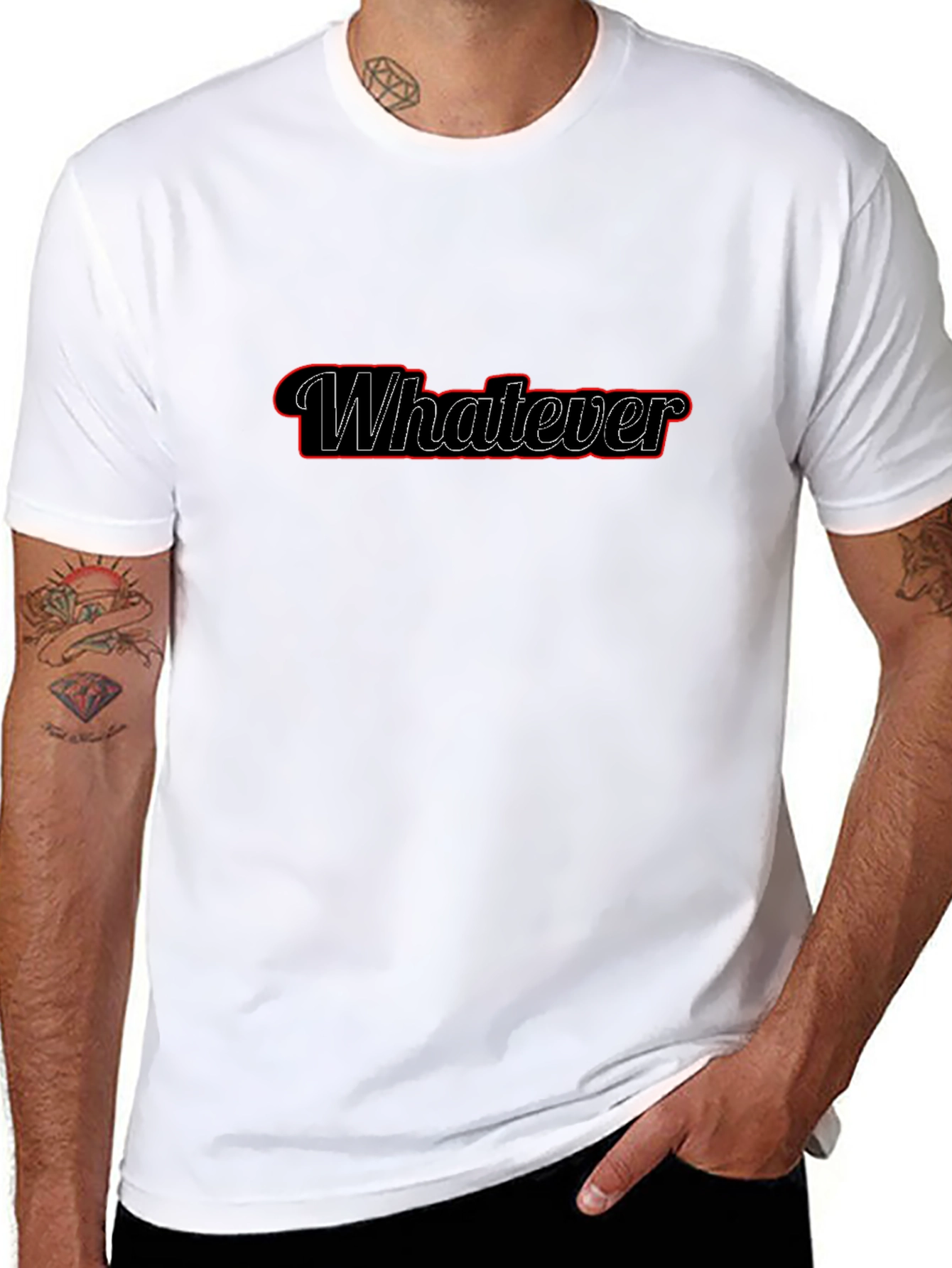 Whatever Graphic Tee - Trendy Black T-Shirt