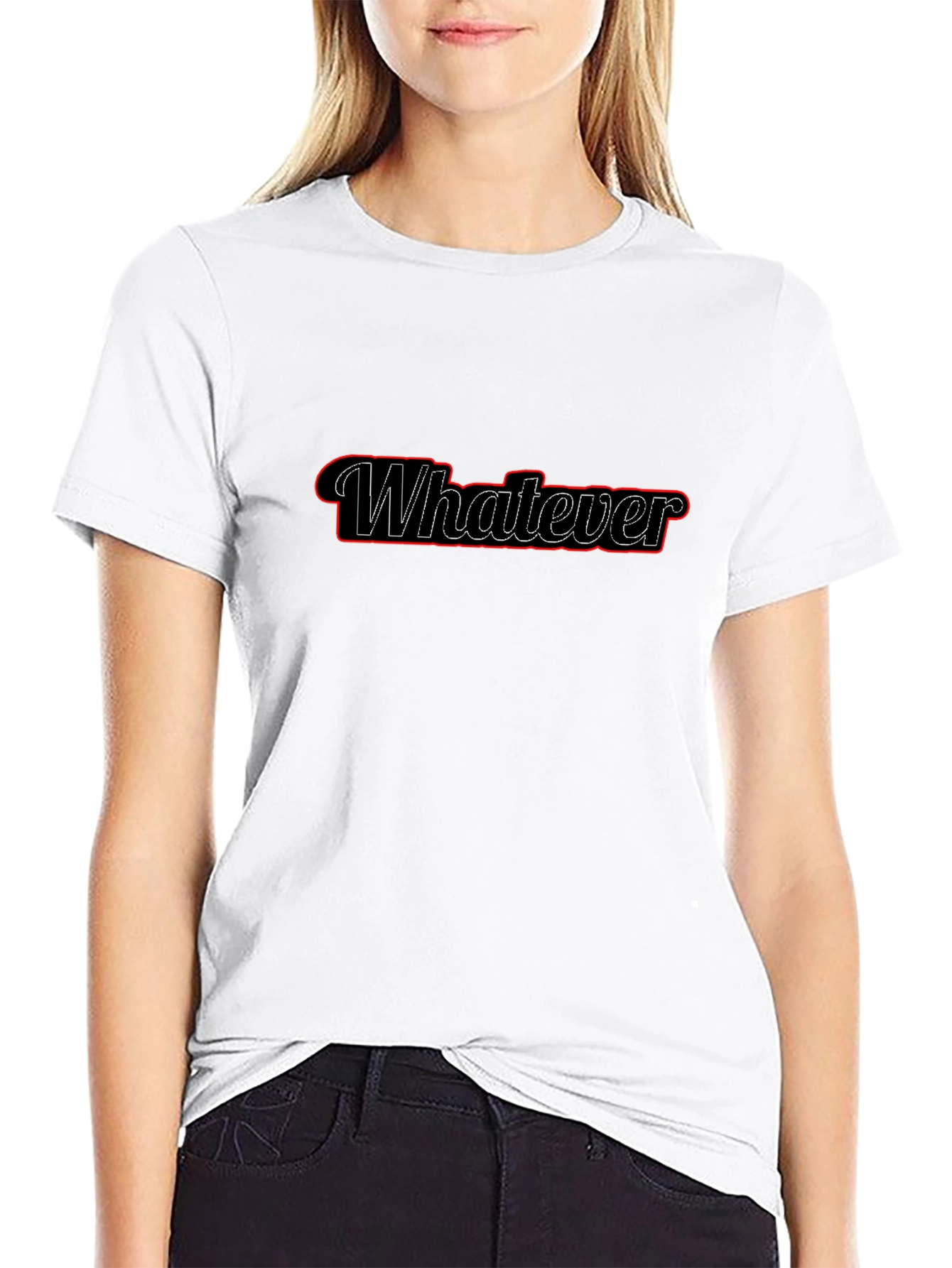 Whatever Graphic Tee - Trendy Black T-Shirt