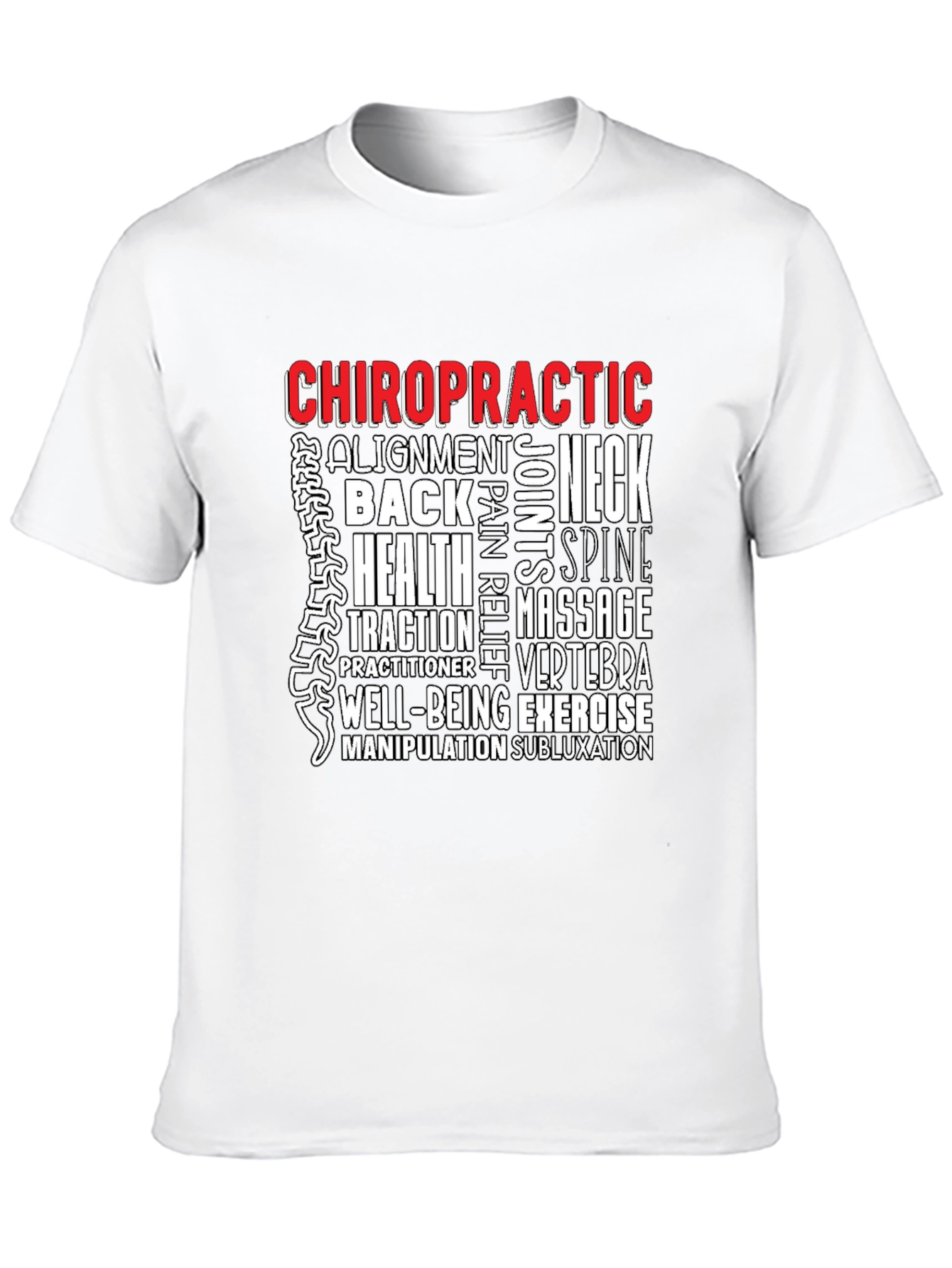 Chiropractic Word Art Black T-Shirt