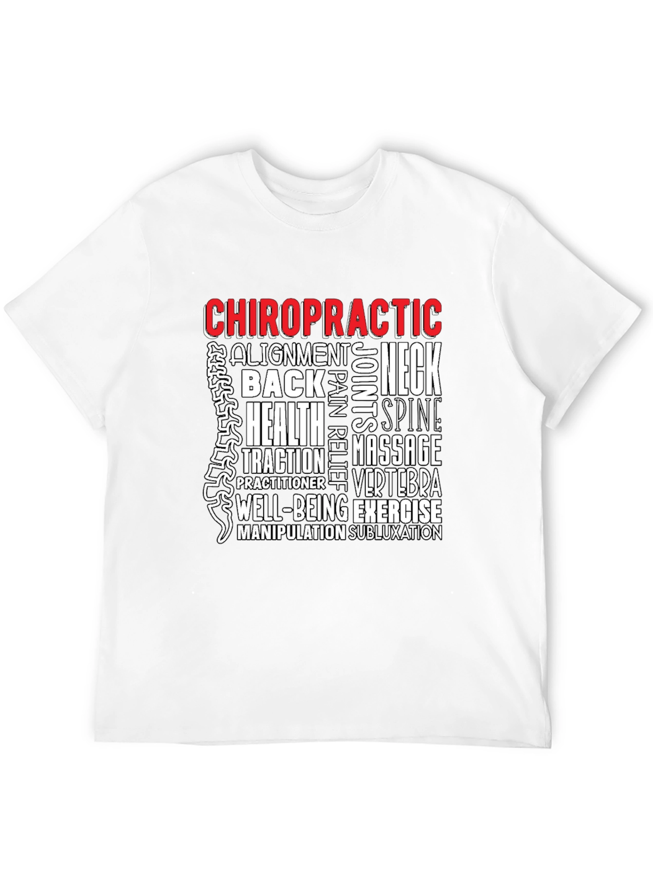 Chiropractic Word Art Black T-Shirt