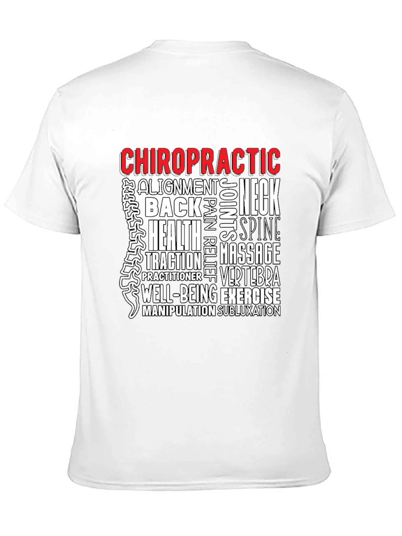 Chiropractic Word Art Black T-Shirt
