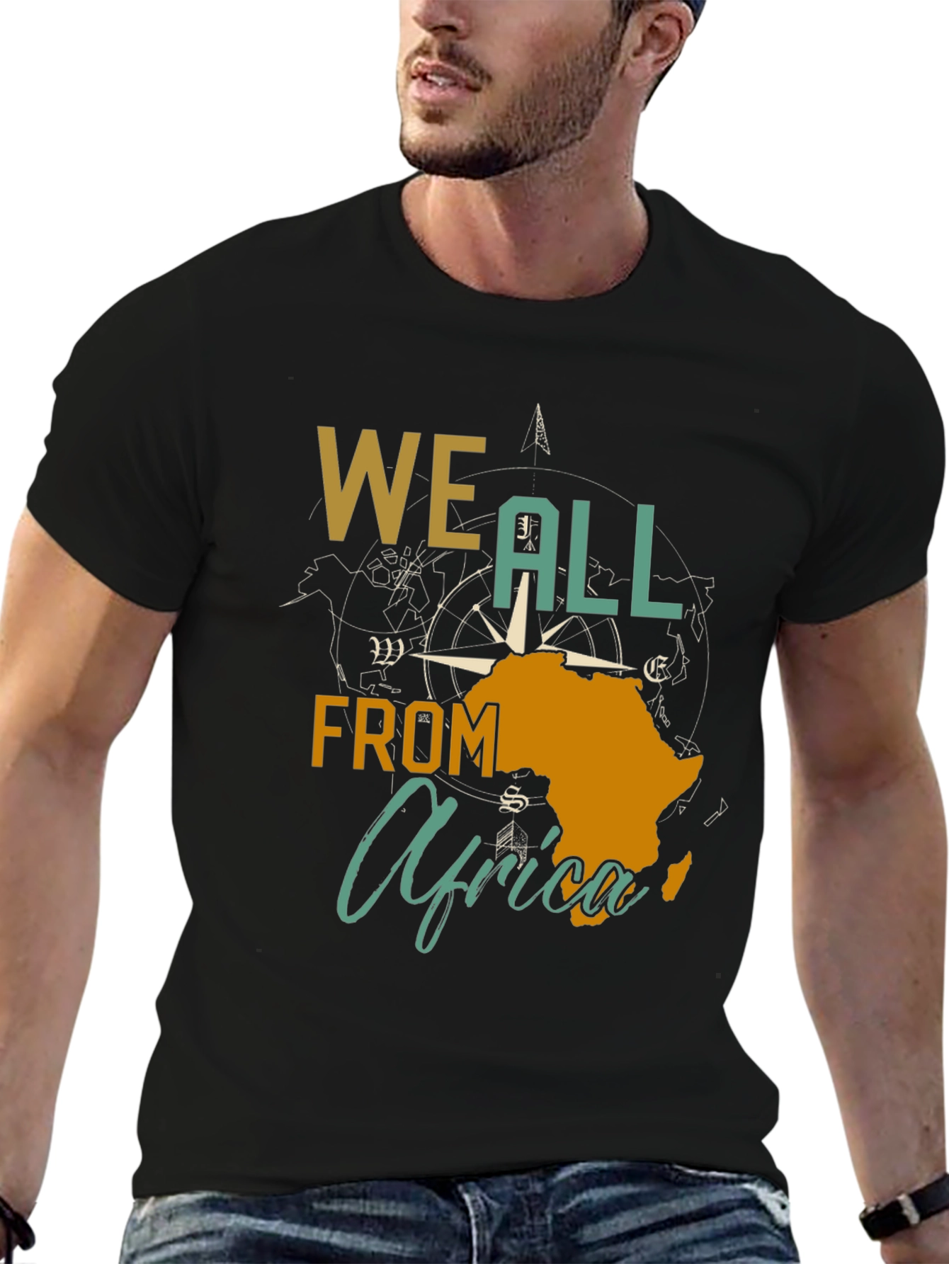We All From Africa Compass Graphic T-Shirt