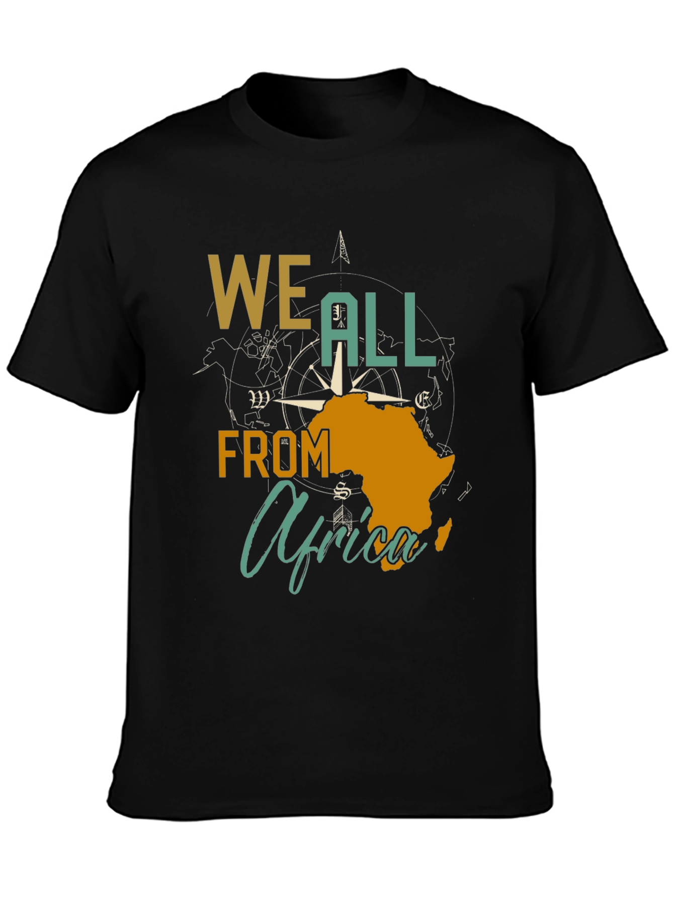 We All From Africa Compass Graphic T-Shirt