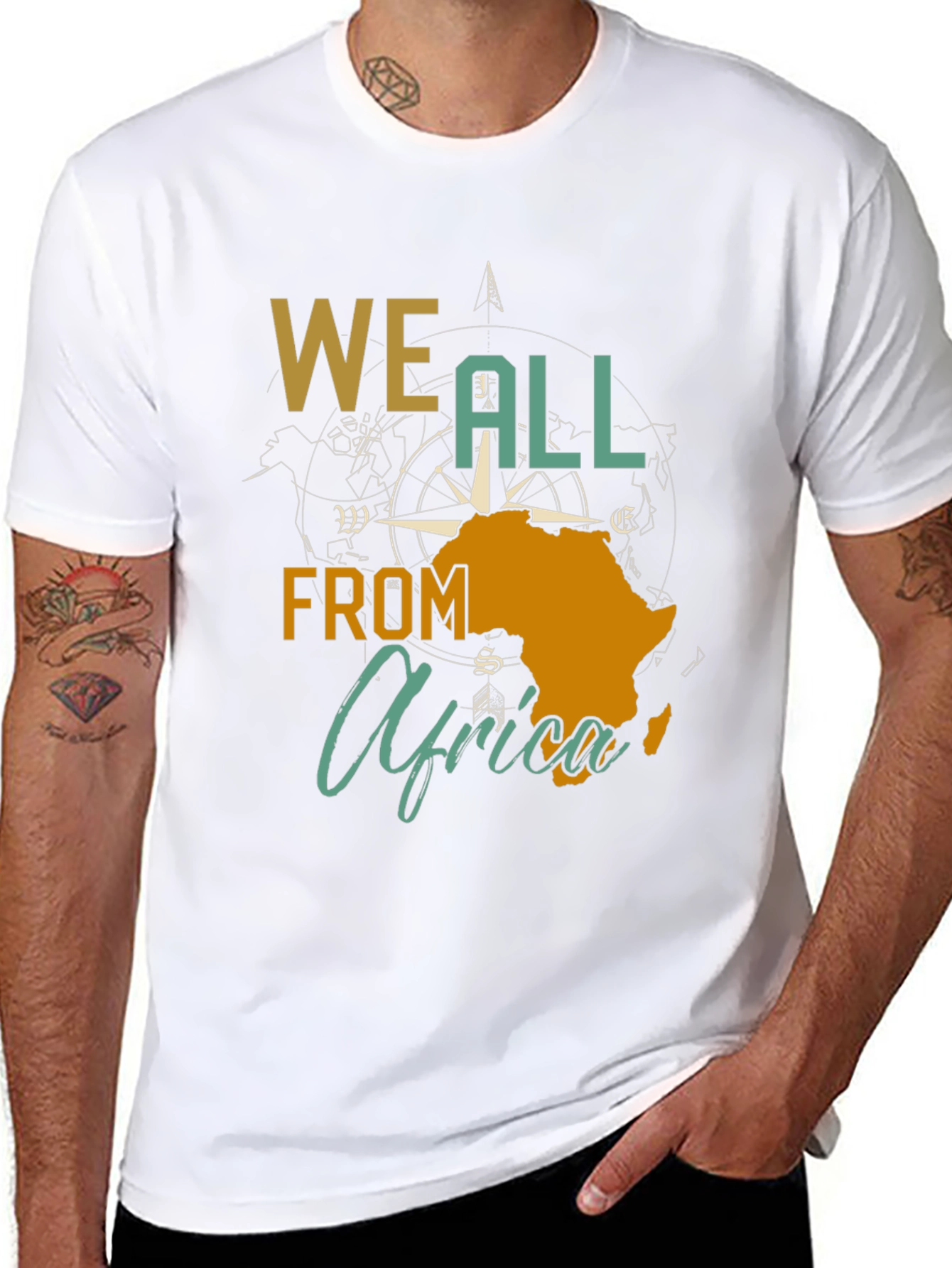 We All From Africa Compass Graphic T-Shirt