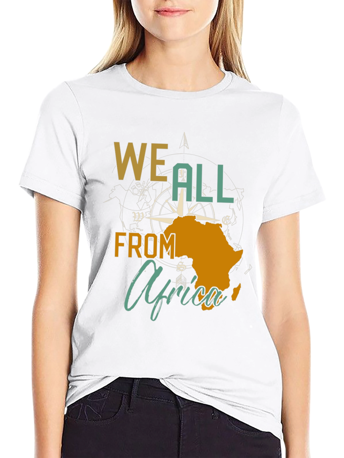 We All From Africa Compass Graphic T-Shirt