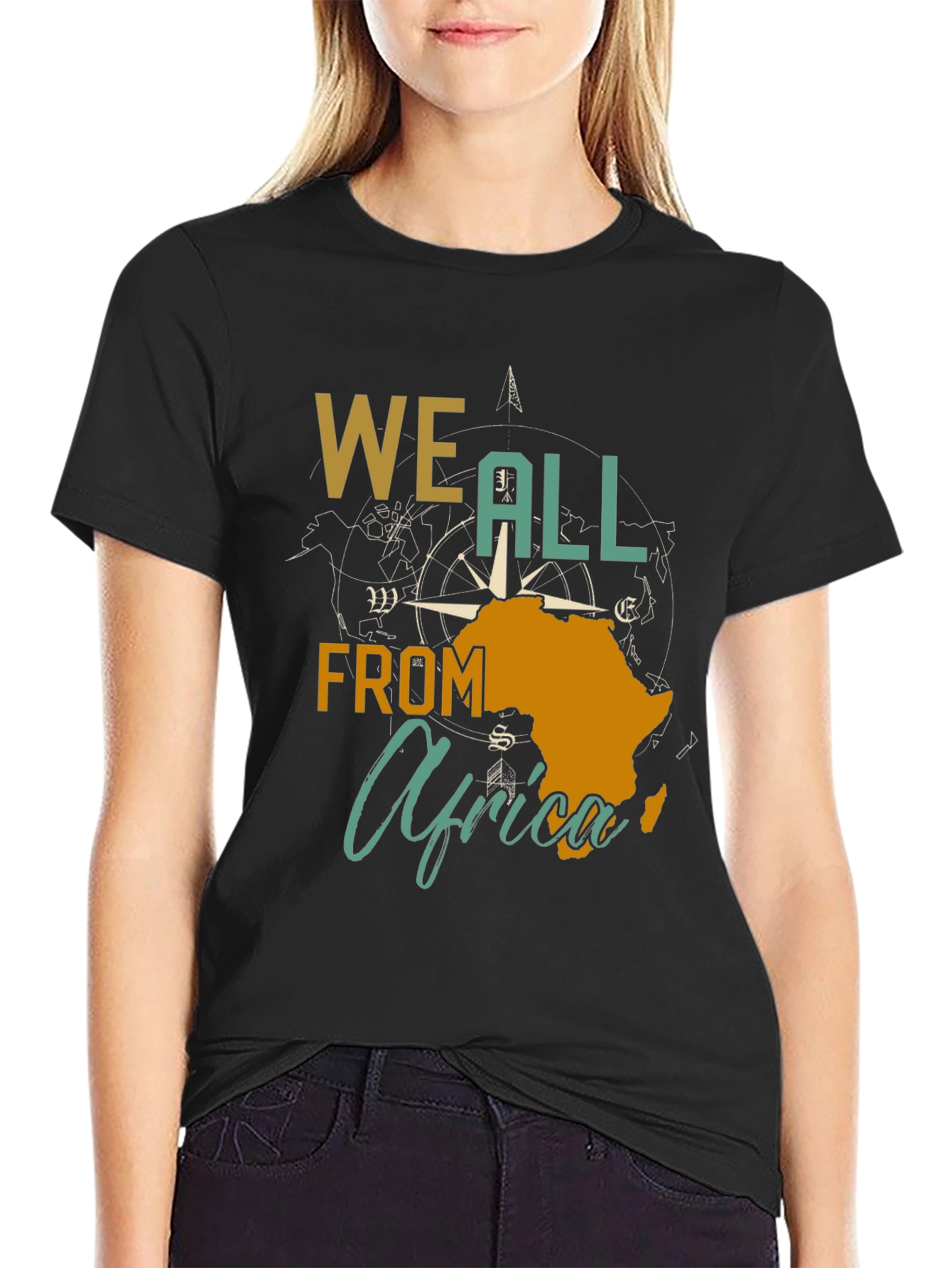 We All From Africa Compass Graphic T-Shirt