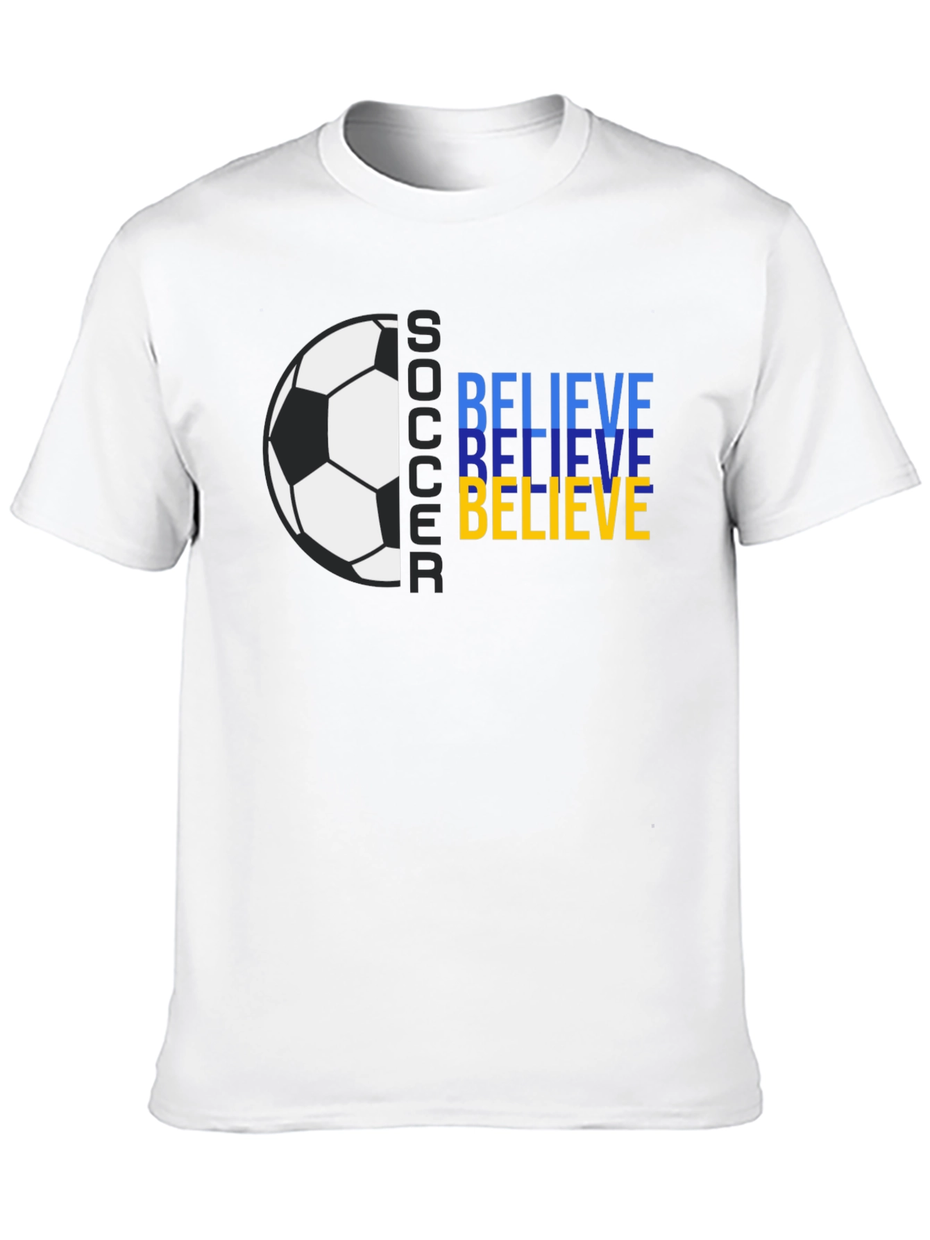Believe Soccer Graphic Tee - Black Cotton T-Shirt