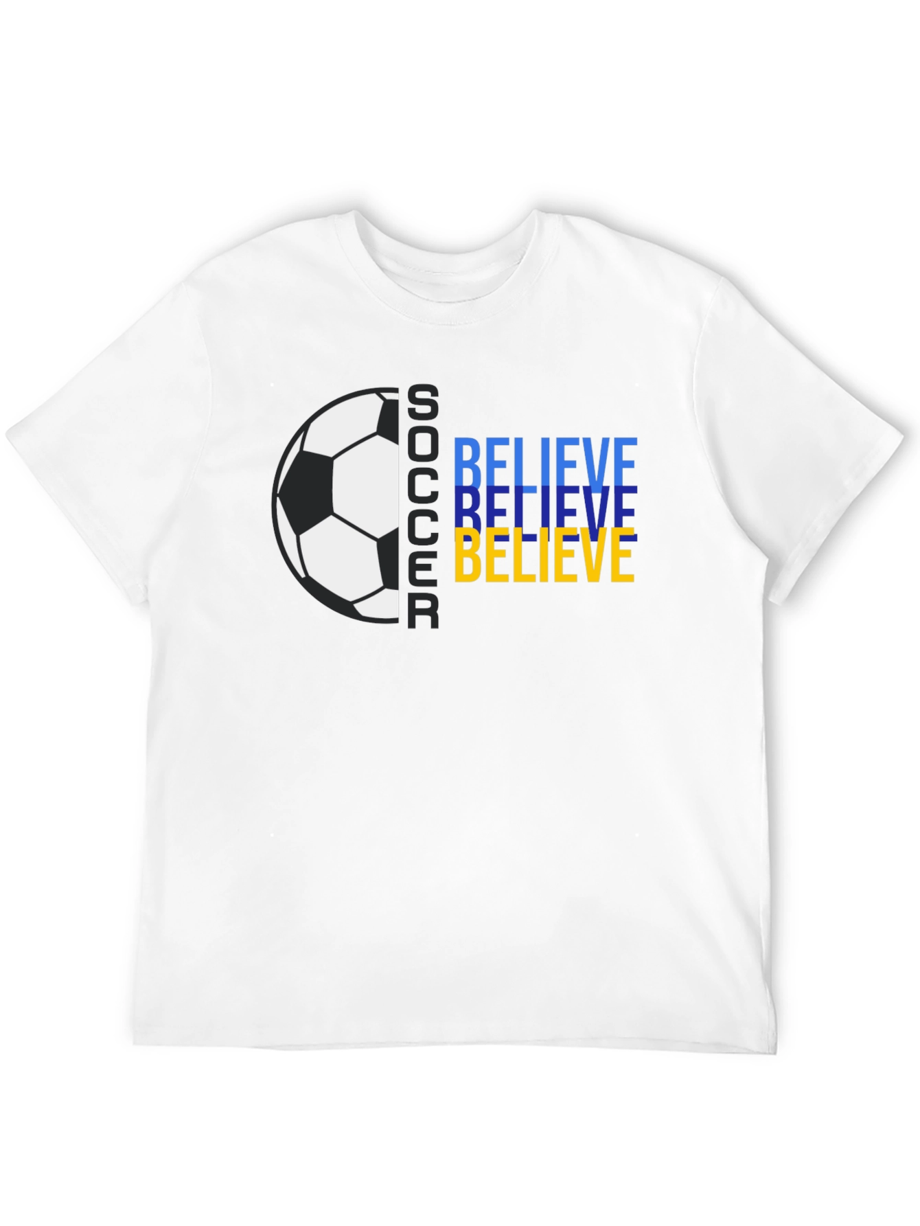 Believe Soccer Graphic Tee - Black Cotton T-Shirt