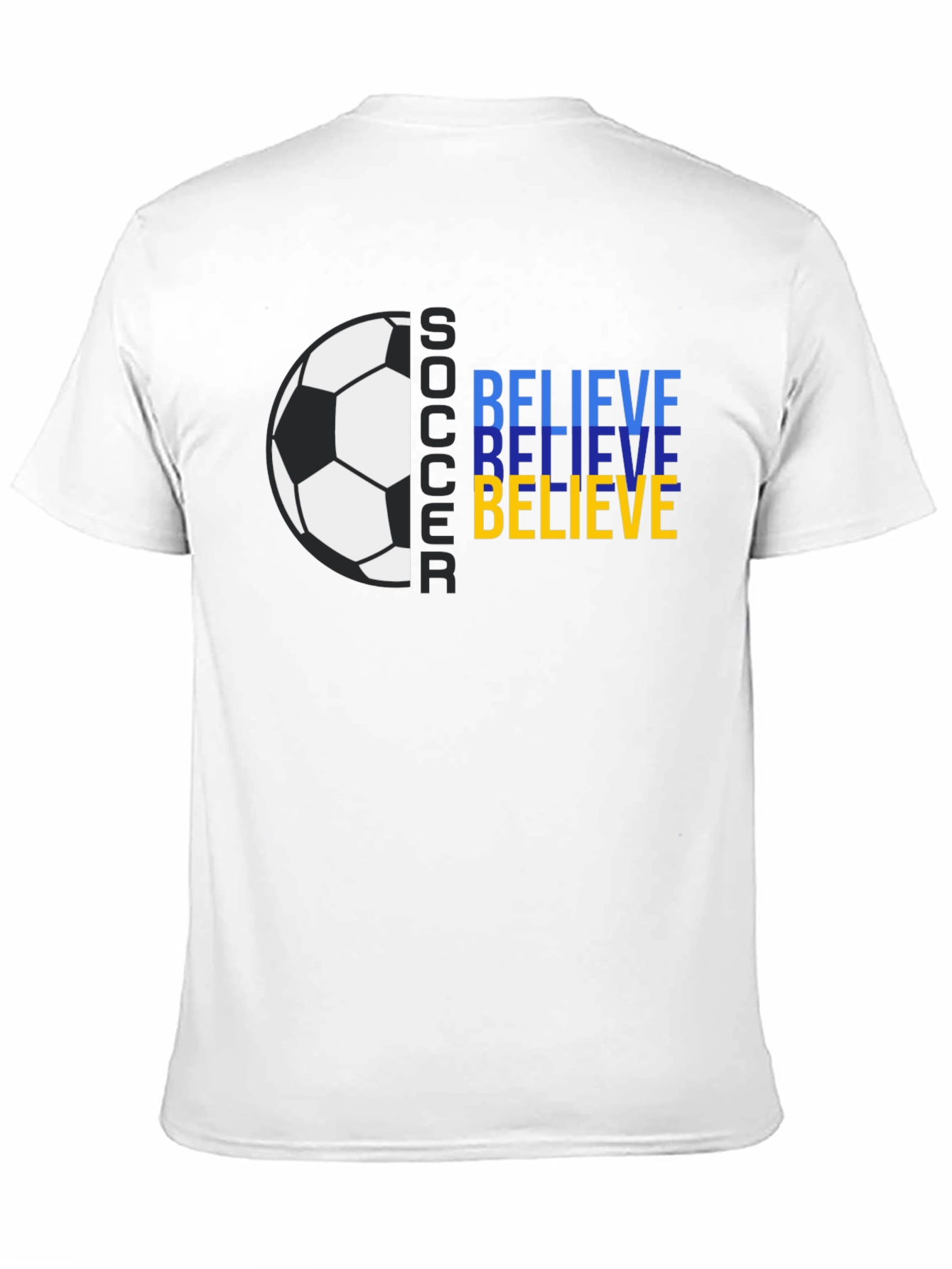 Believe Soccer Graphic Tee - Black Cotton T-Shirt