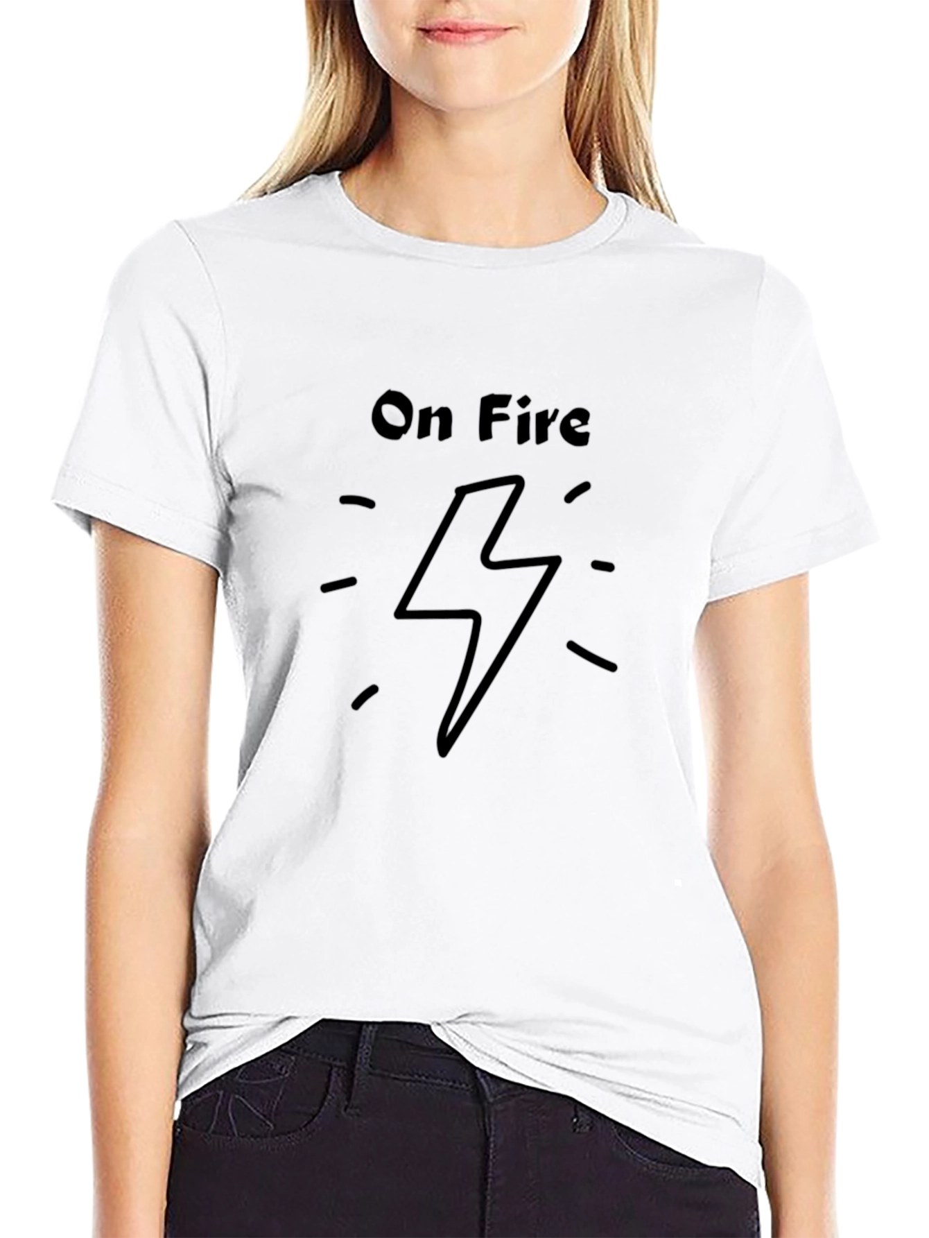 On Fire Lightning Bolt Graphic T-Shirt