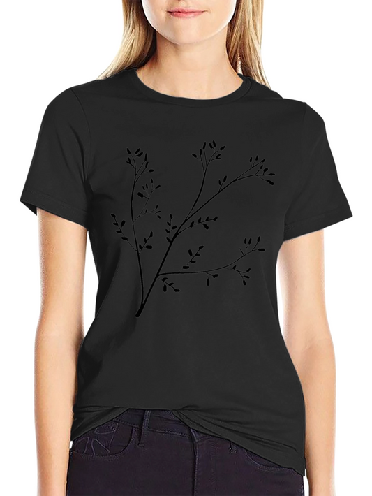 Black Branch Print T-Shirt