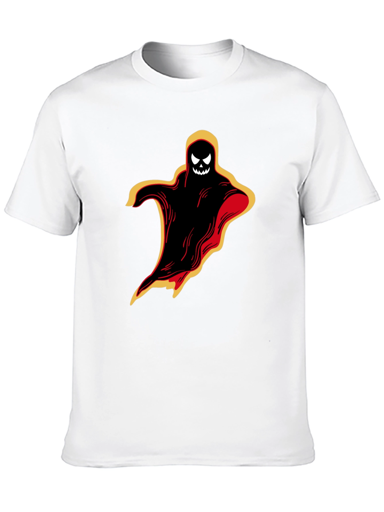 Halloween Ghost Graphic Tee - Spooky Black T-Shirt