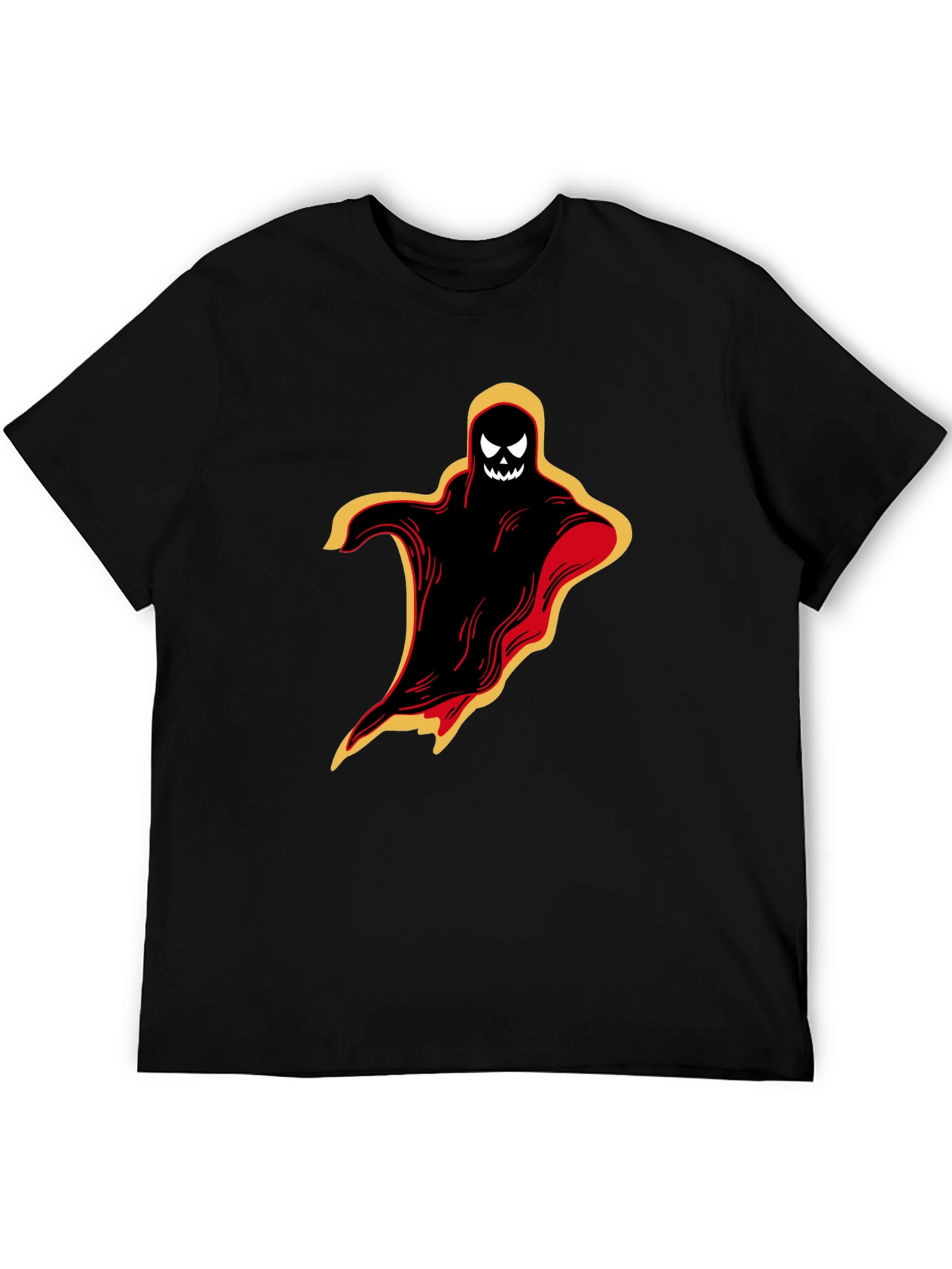 Halloween Ghost Graphic Tee - Spooky Black T-Shirt