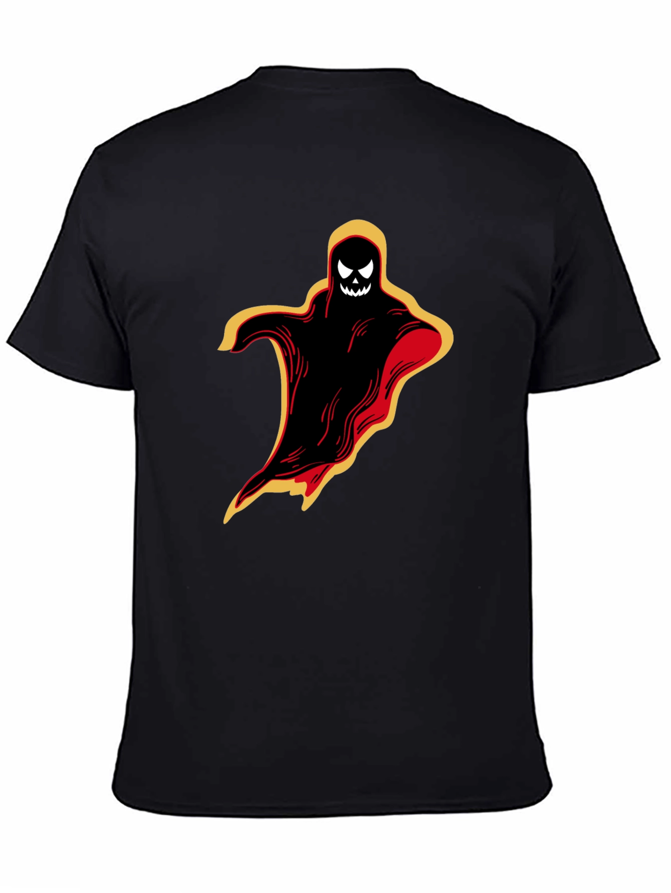 Halloween Ghost Graphic Tee - Spooky Black T-Shirt