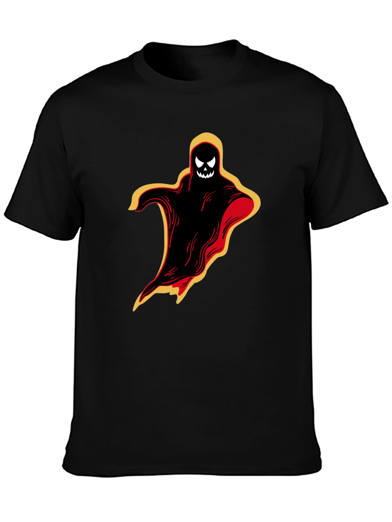 Halloween Ghost Graphic Tee - Spooky Black T-Shirt