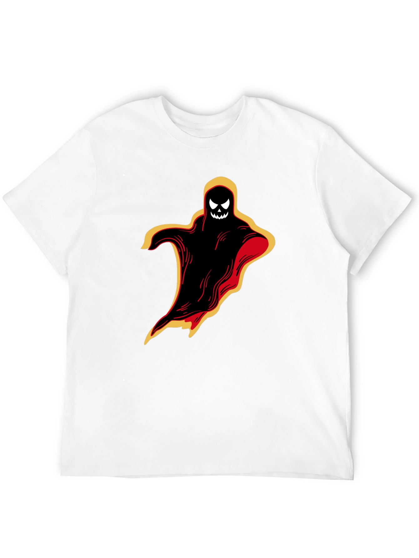 Halloween Ghost Graphic Tee - Spooky Black T-Shirt