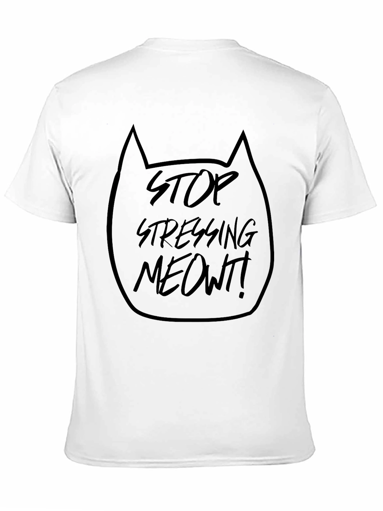 Stop Stressing Meowt! Black Graphic T-Shirt