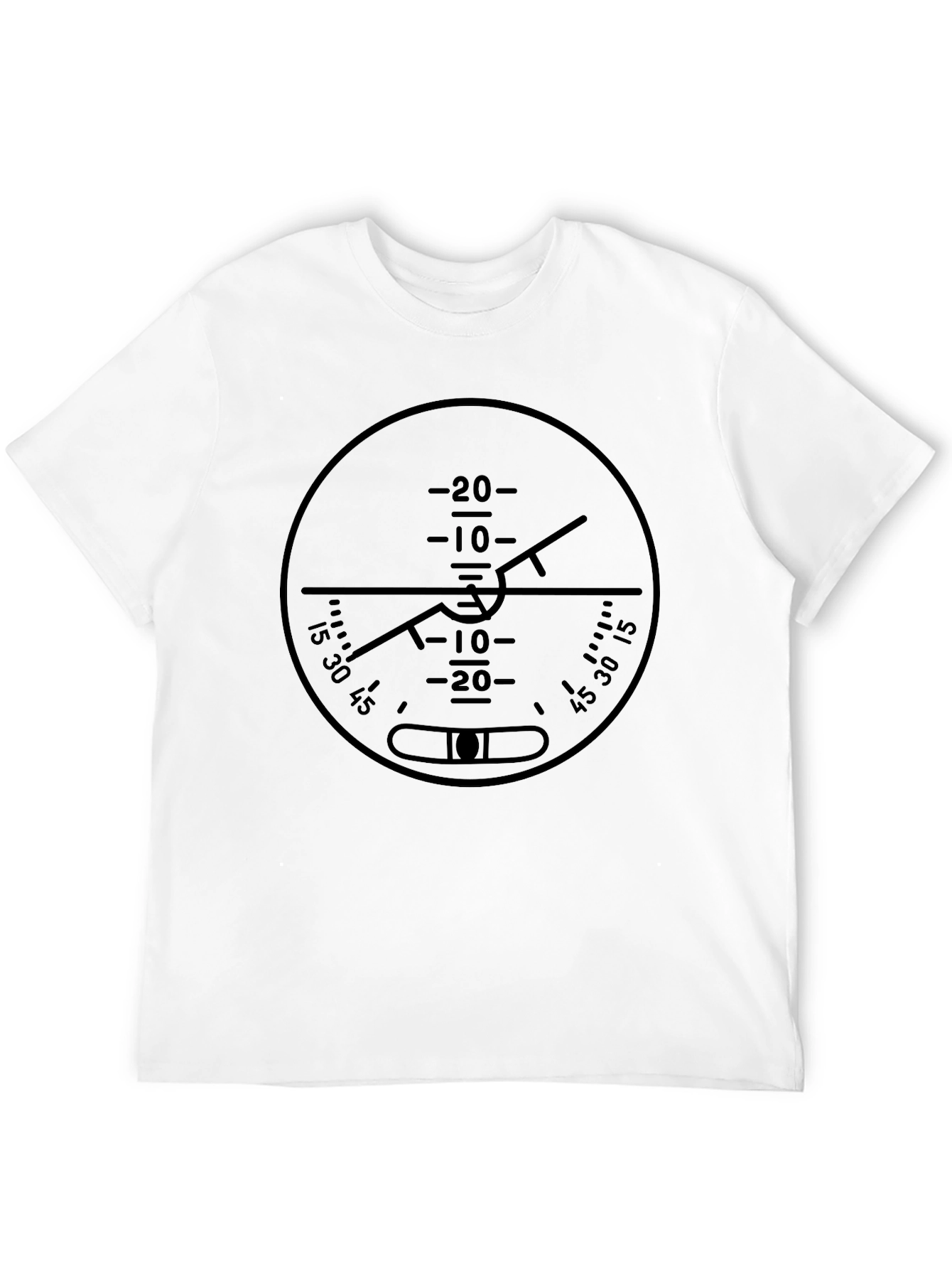 Pilot Attitude Indicator Black Graphic Tee