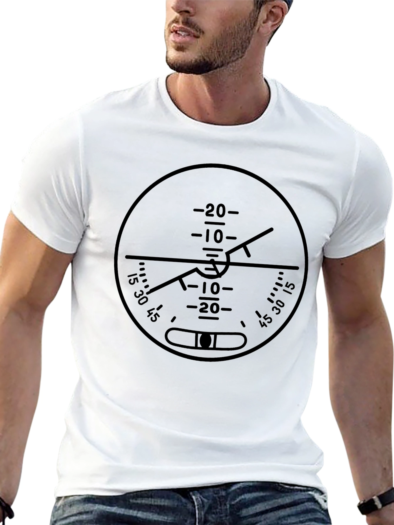 Pilot Attitude Indicator Black Graphic Tee