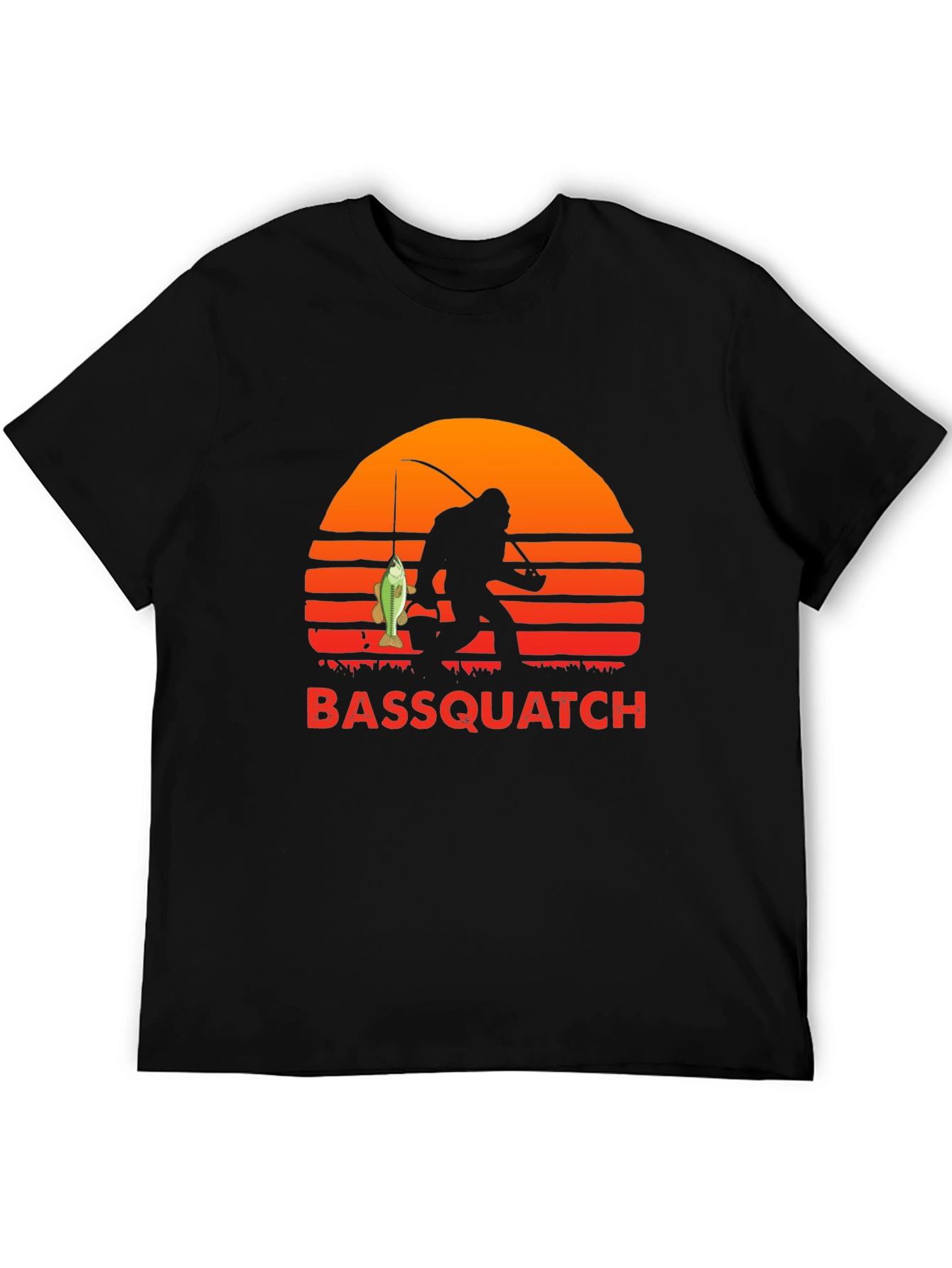 Bassquatch Fishing T-Shirt - Bigfoot Angler Tee
