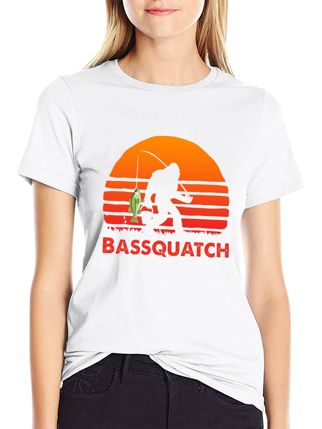 Bassquatch Fishing T-Shirt - Bigfoot Angler Tee