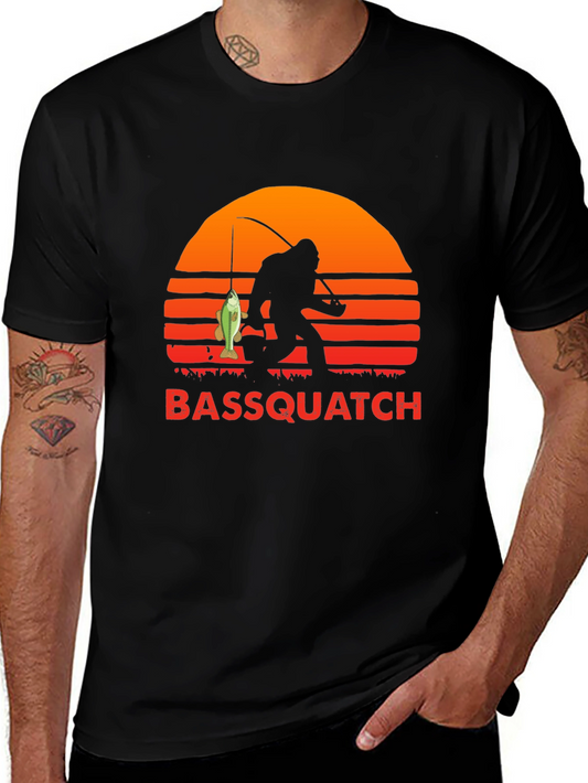 Bassquatch Fishing T-Shirt - Bigfoot Angler Tee