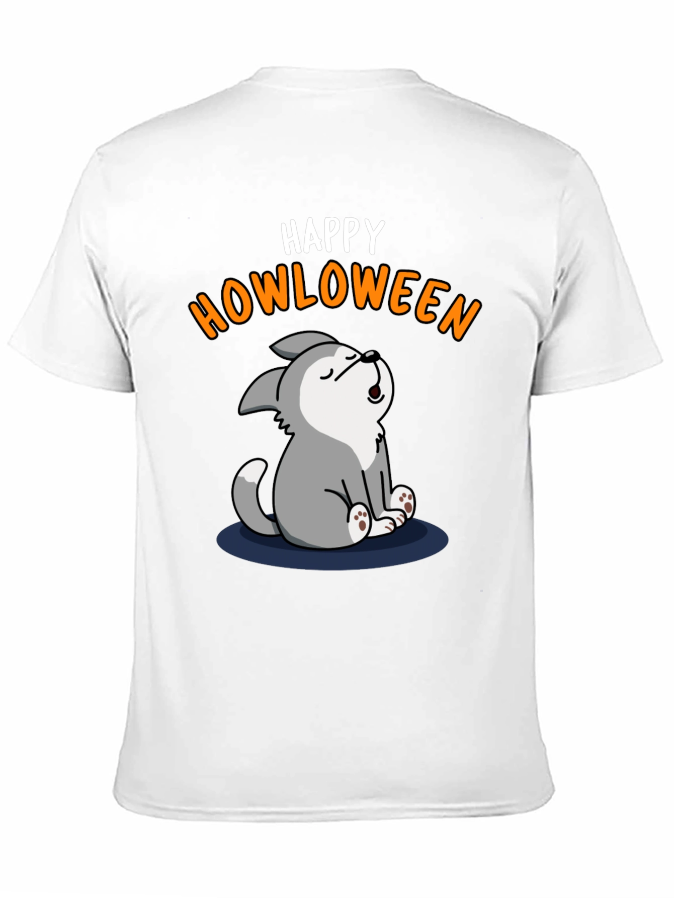 Happy Howloween T-Shirt - Cute Wolf Halloween Tee