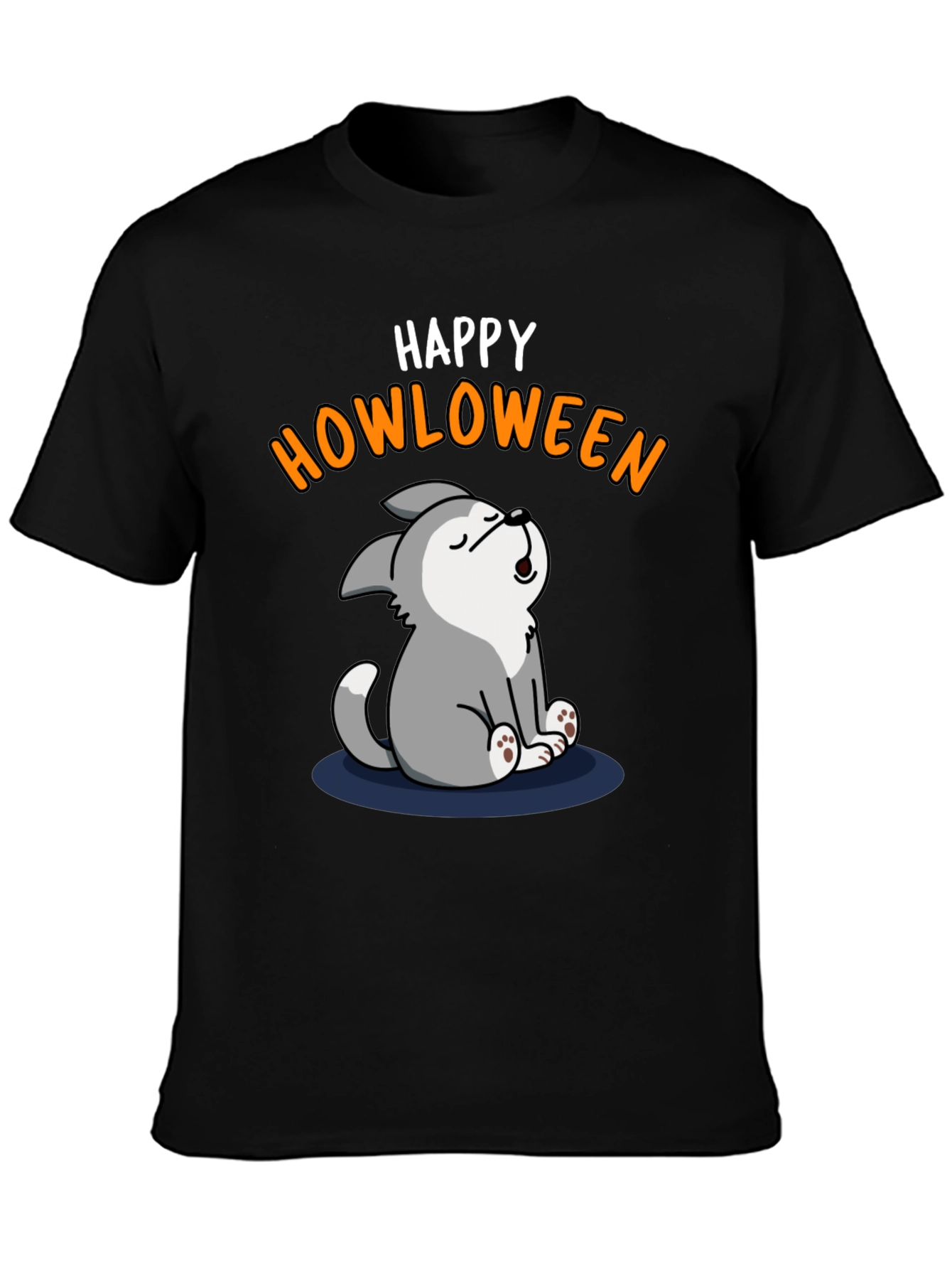 Happy Howloween T-Shirt - Cute Wolf Halloween Tee
