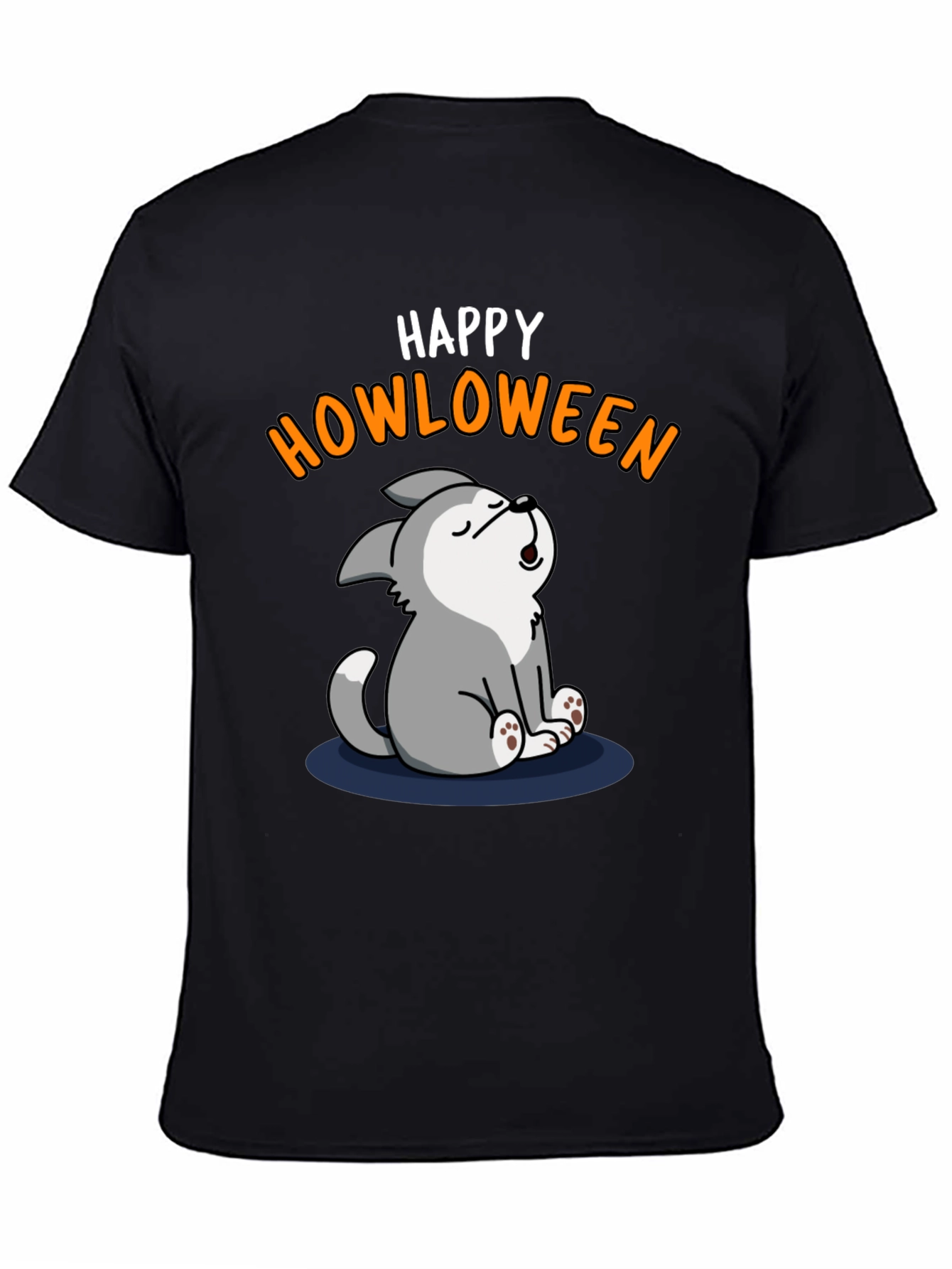 Happy Howloween T-Shirt - Cute Wolf Halloween Tee