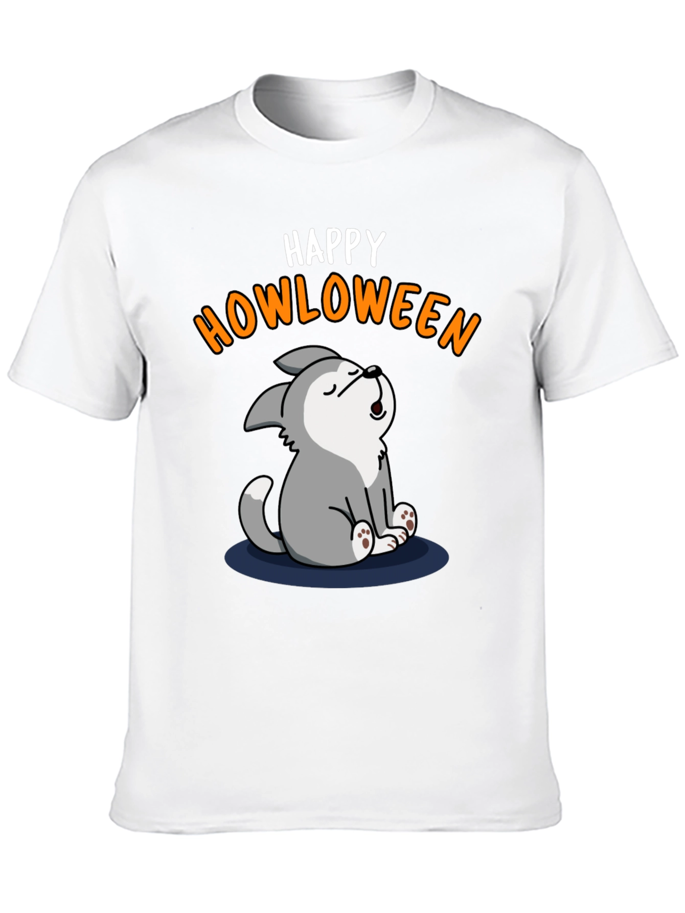 Happy Howloween T-Shirt - Cute Wolf Halloween Tee