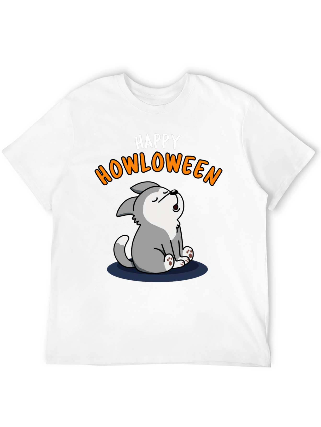 Happy Howloween T-Shirt - Cute Wolf Halloween Tee