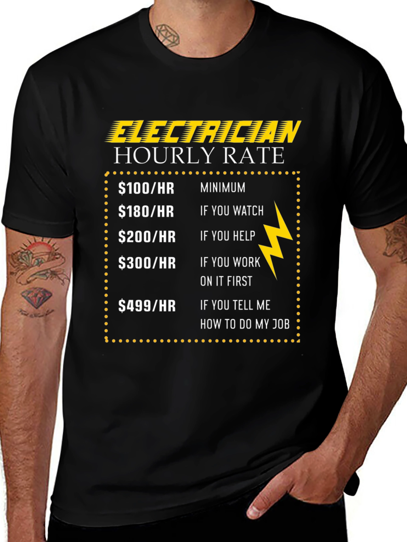 Electrician Hourly Rate Graphic T-Shirt