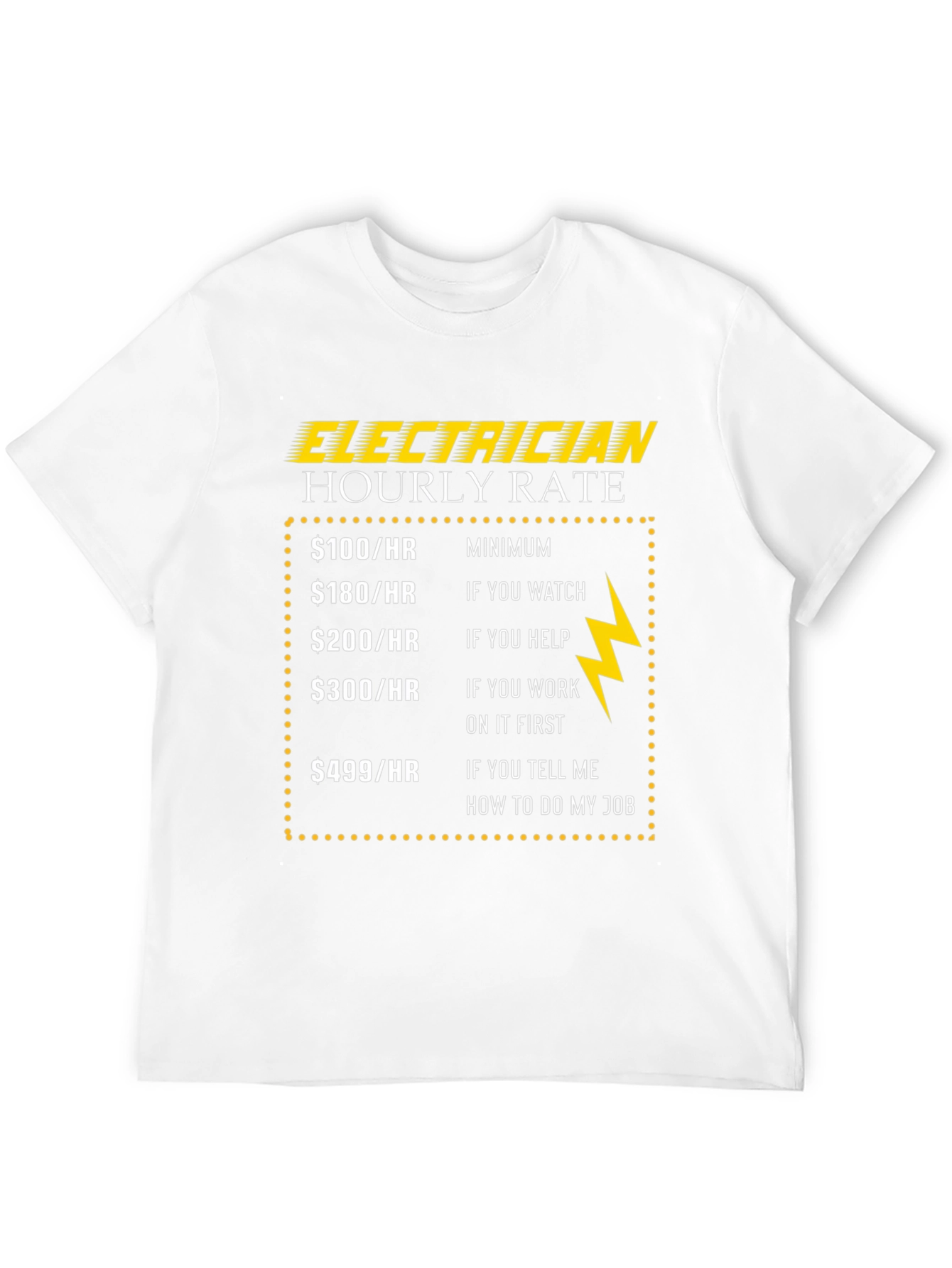 Electrician Hourly Rate Graphic T-Shirt