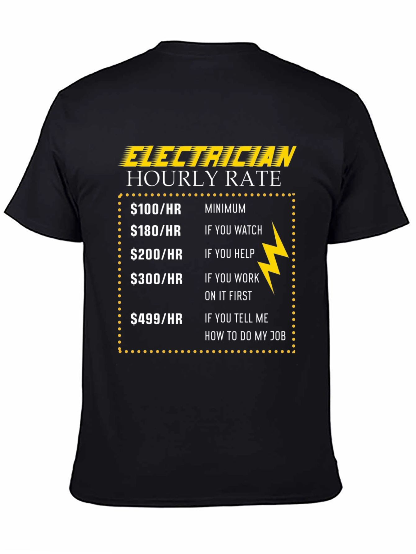 Electrician Hourly Rate Graphic T-Shirt