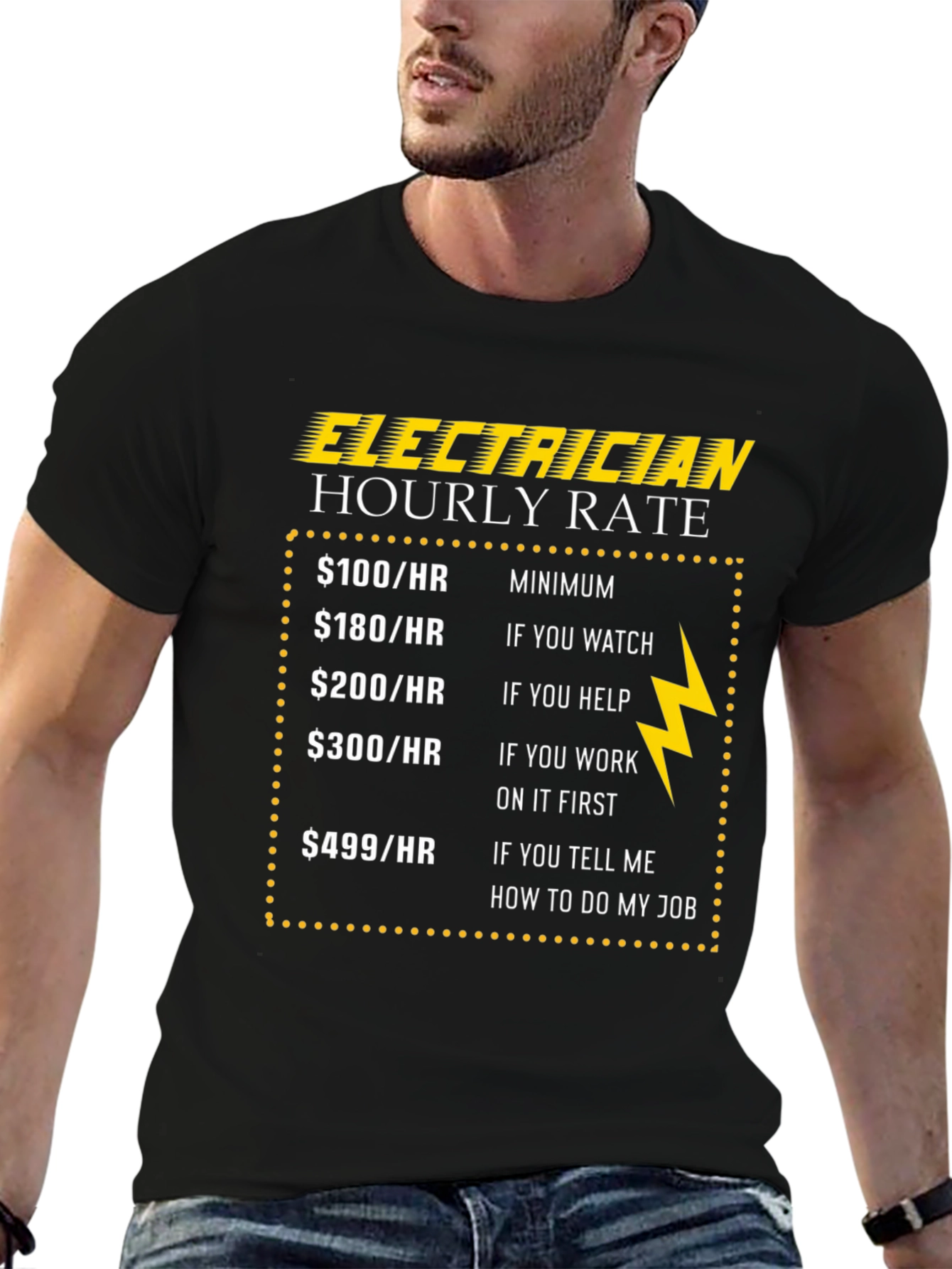 Electrician Hourly Rate Graphic T-Shirt