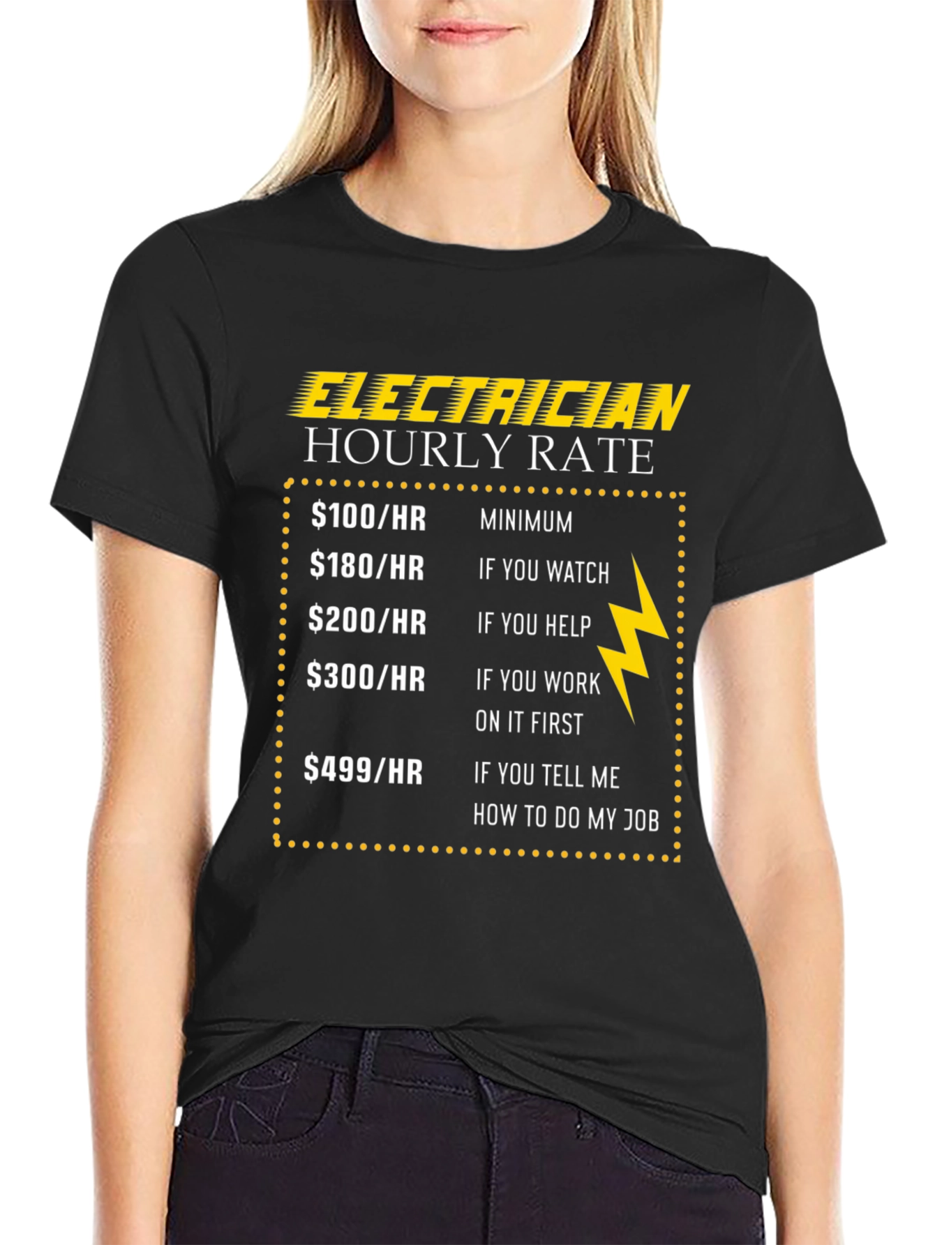 Electrician Hourly Rate Graphic T-Shirt