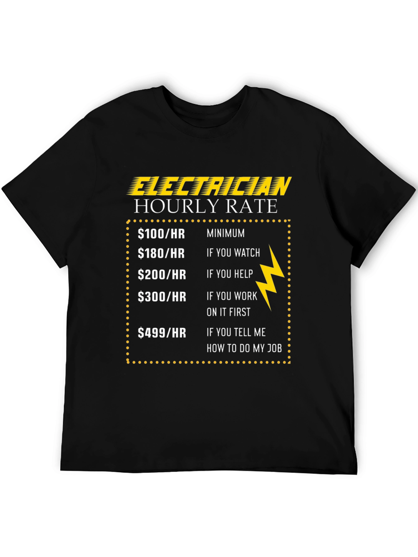 Electrician Hourly Rate Graphic T-Shirt